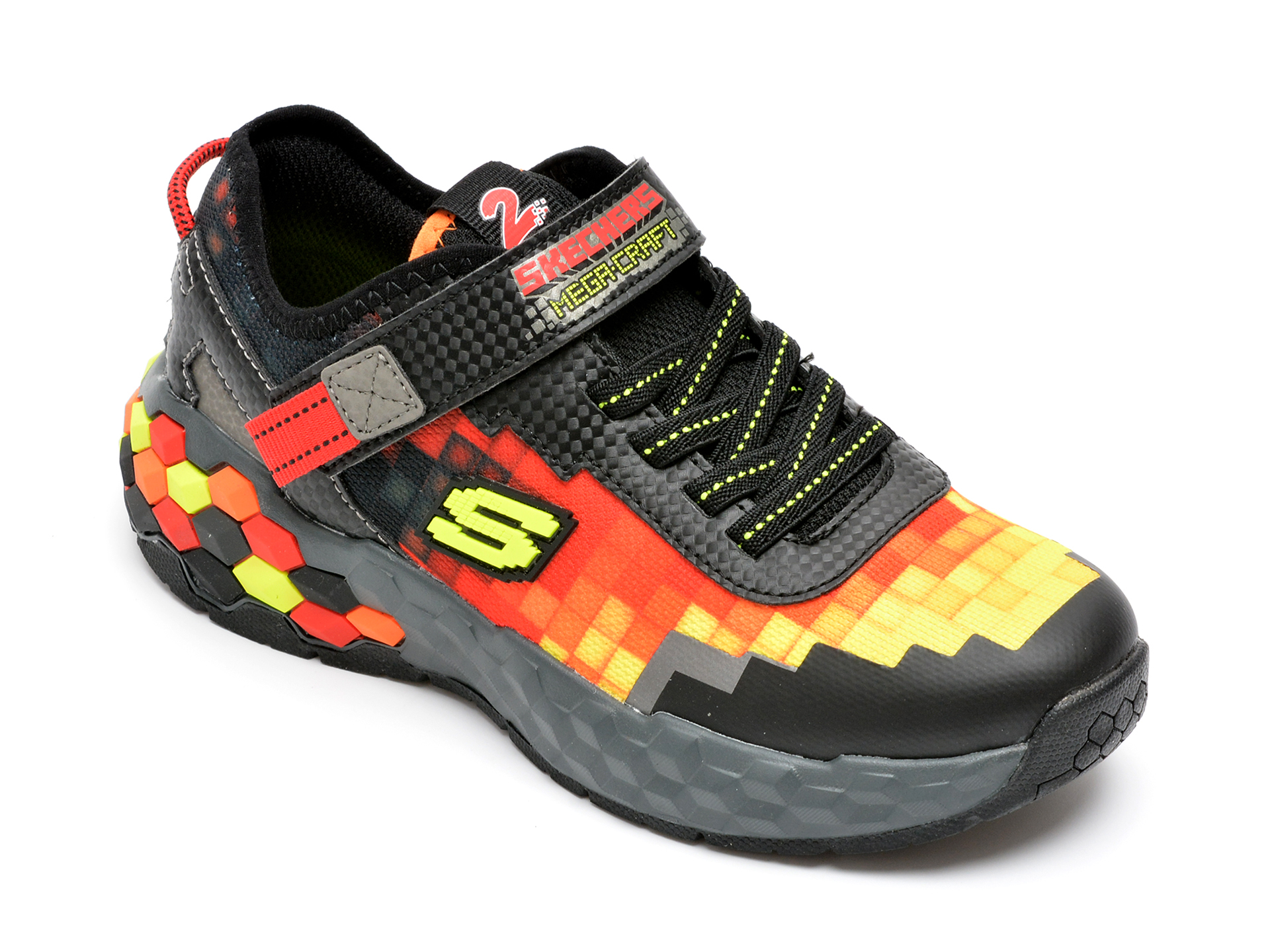 Pantofi sport SKECHERS negri, MEGA-CRAFT 29, din material textil si piele ecologica