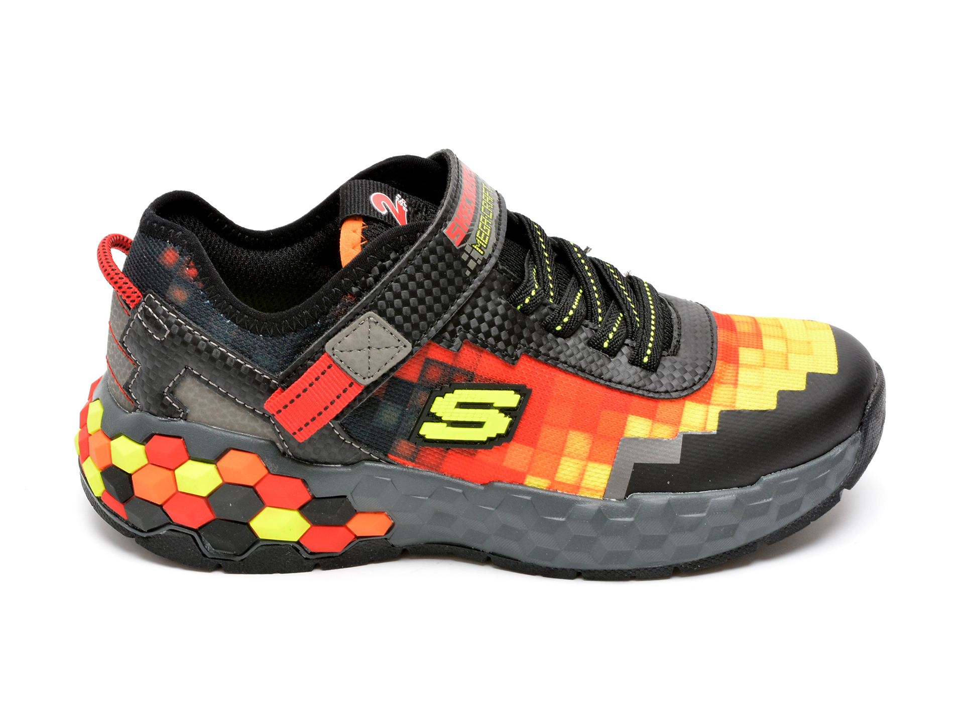 Pantofi sport SKECHERS negri, MEGA-CRAFT 29, din material textil si piele ecologica - 1