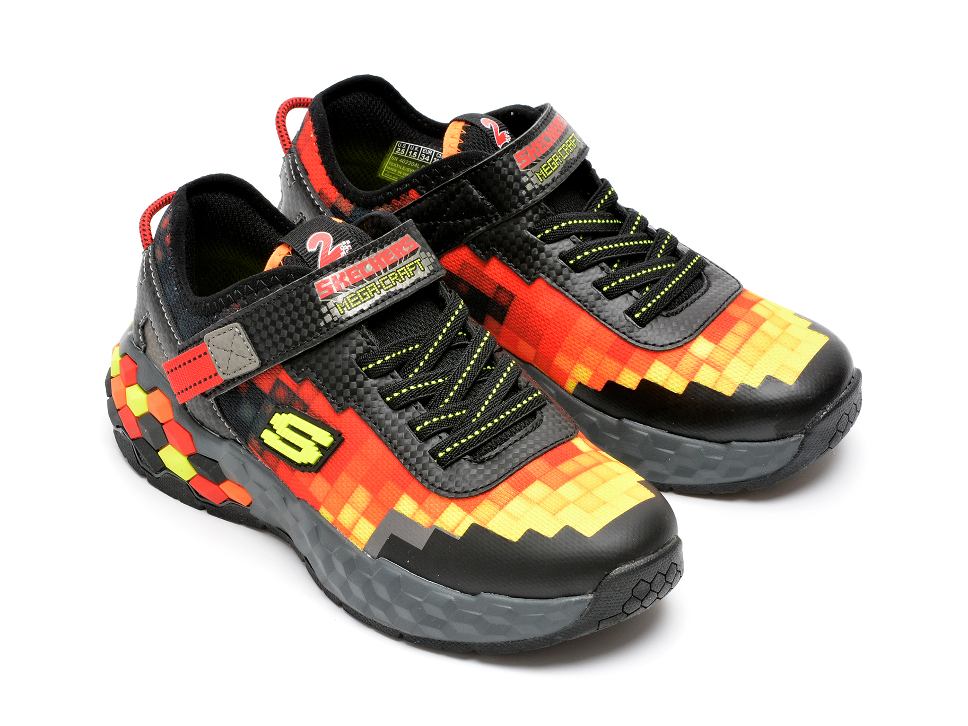 Pantofi sport SKECHERS negri, MEGA-CRAFT 29, din material textil si piele ecologica - 4