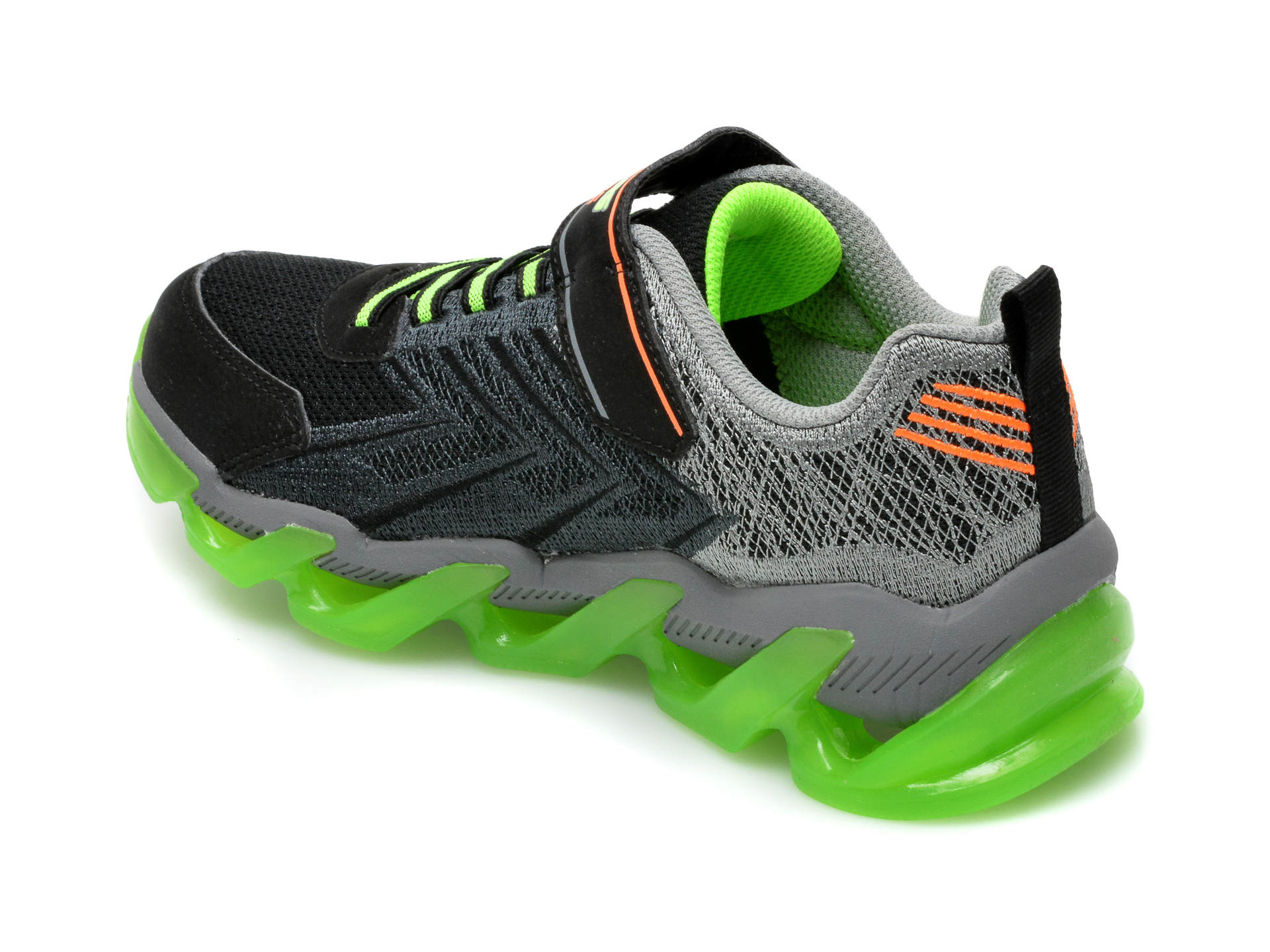 Pantofi sport SKECHERS negri, Mega-Surge, din material textil si piele ecologica - 5