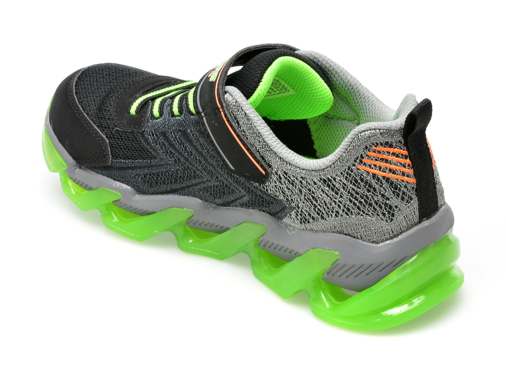 Pantofi sport SKECHERS negri, MEGA-SURGE, din material textil si piele ecologica - 5