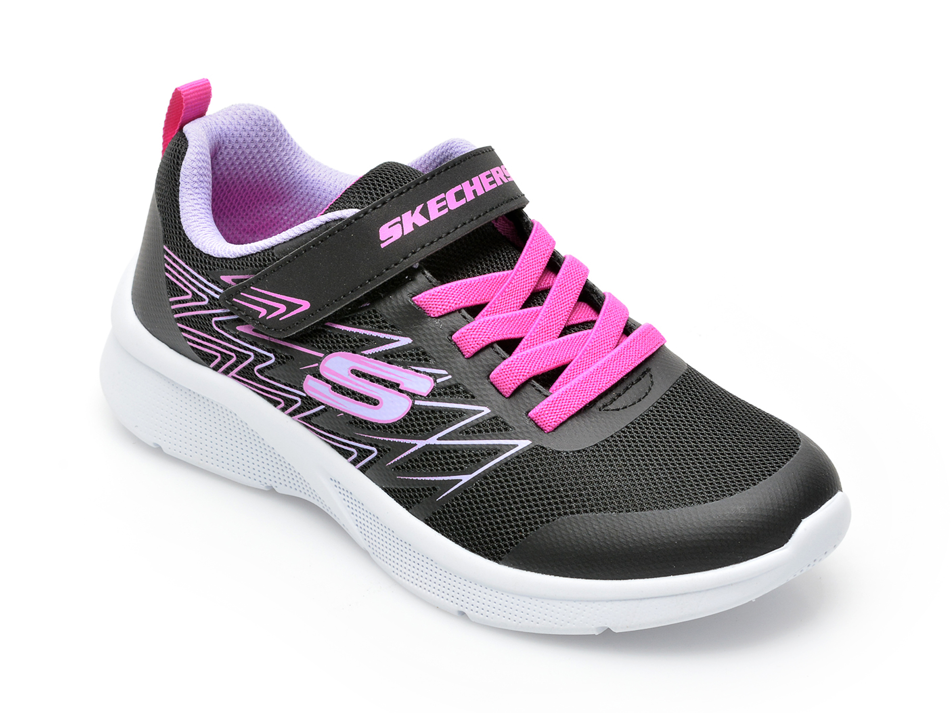Pantofi sport SKECHERS negri, MICROSPEC, din material textil /copii/incaltaminte
