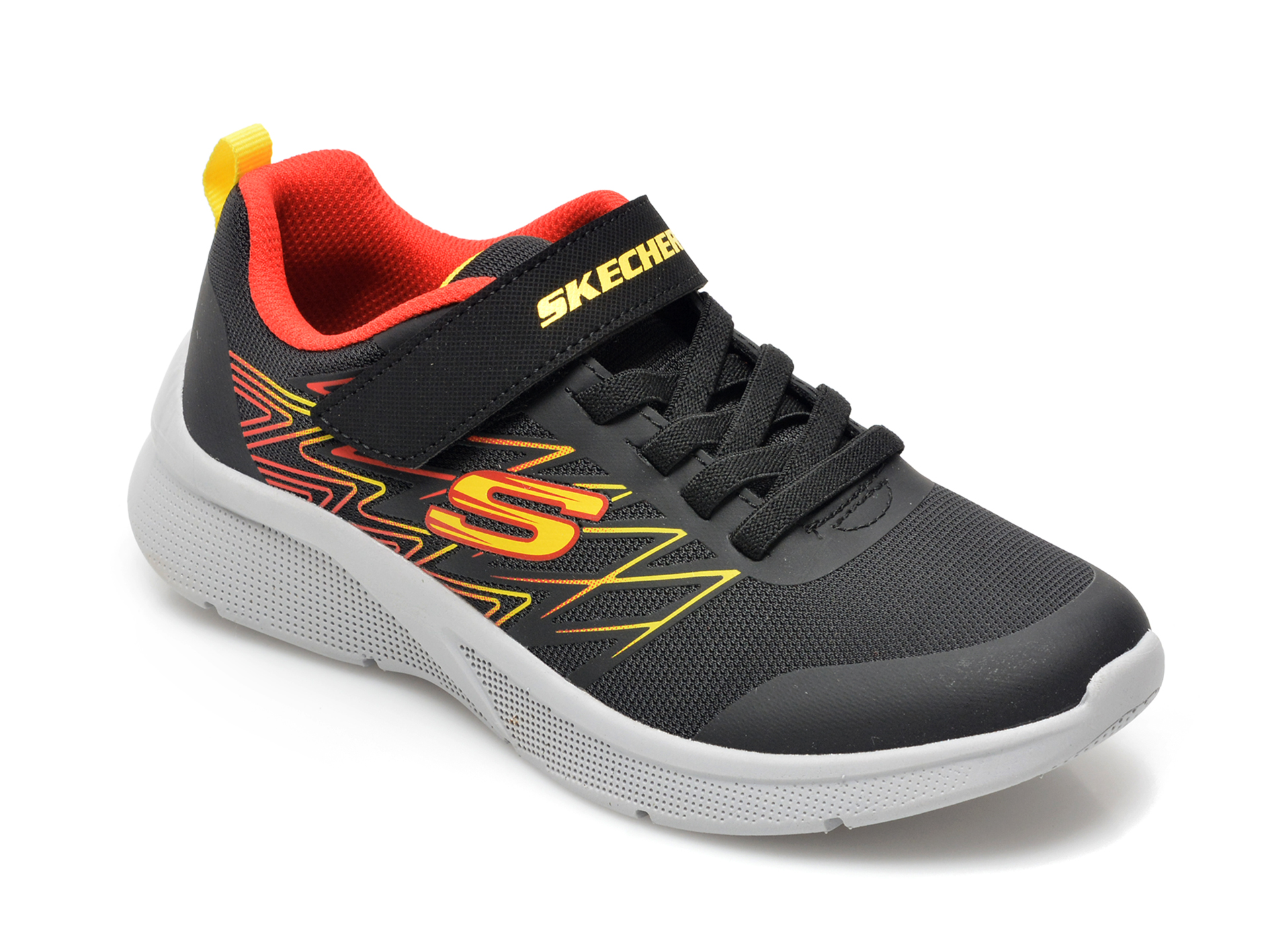 Pantofi sport SKECHERS negri, MICROSPEC, din material textil /copii/incaltaminte