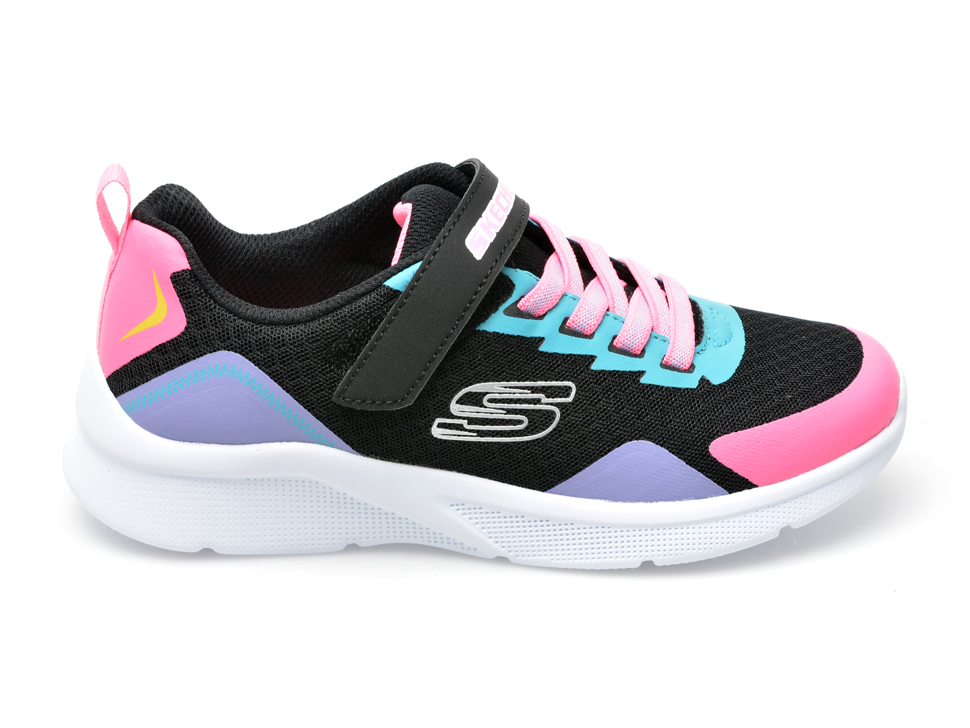 Pantofi sport SKECHERS negri, MICROSPEC, din material textil si piele ecologica - 1
