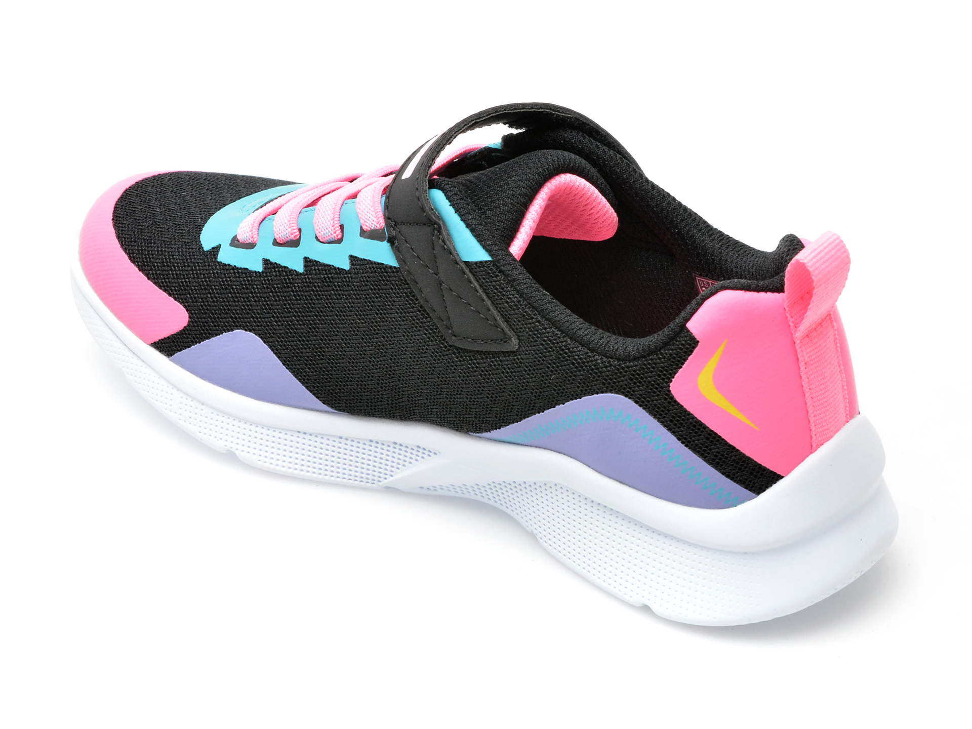 Pantofi sport SKECHERS negri, MICROSPEC, din material textil si piele ecologica - 5