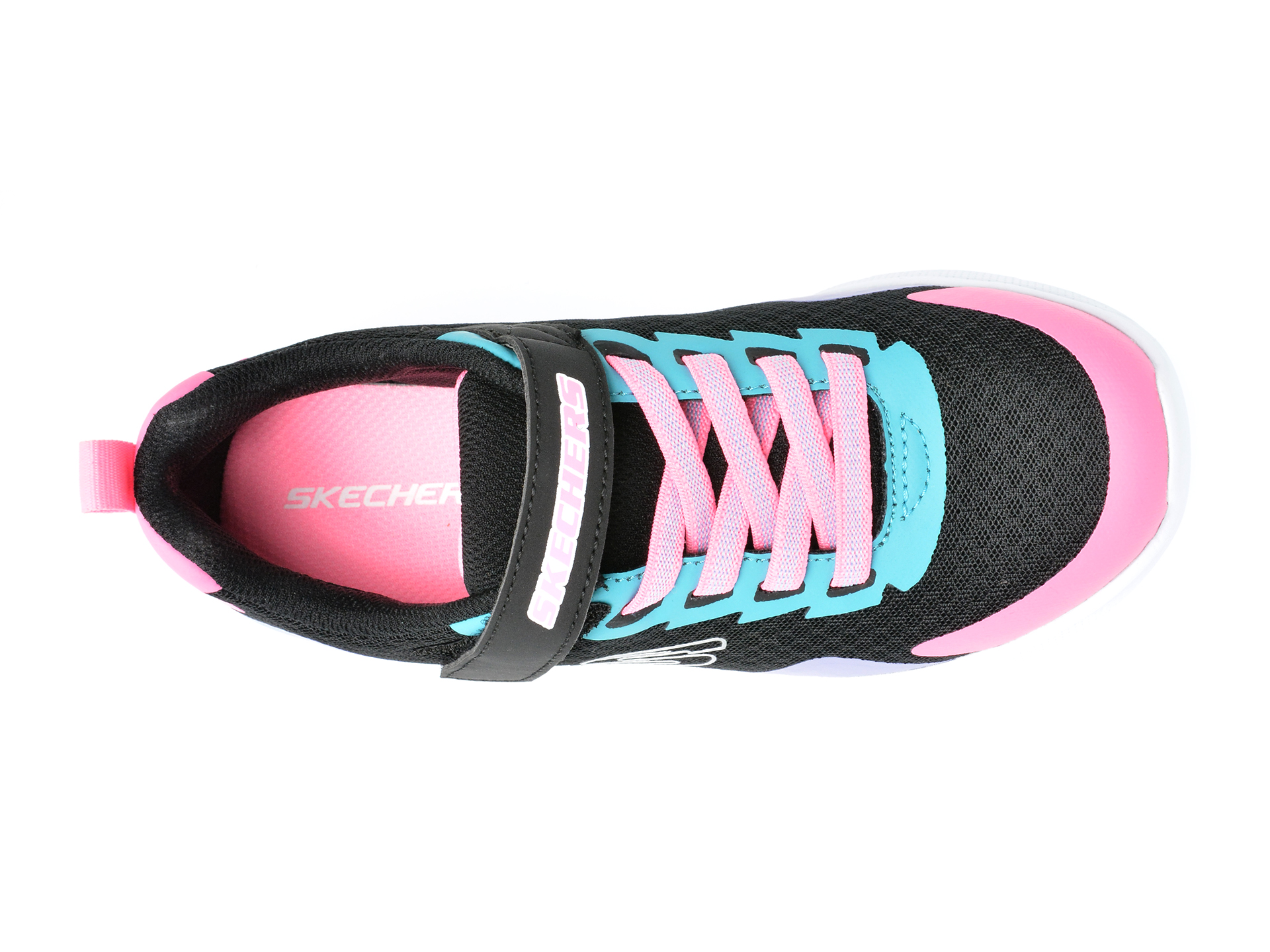 Pantofi sport SKECHERS negri, MICROSPEC, din material textil si piele ecologica - 6