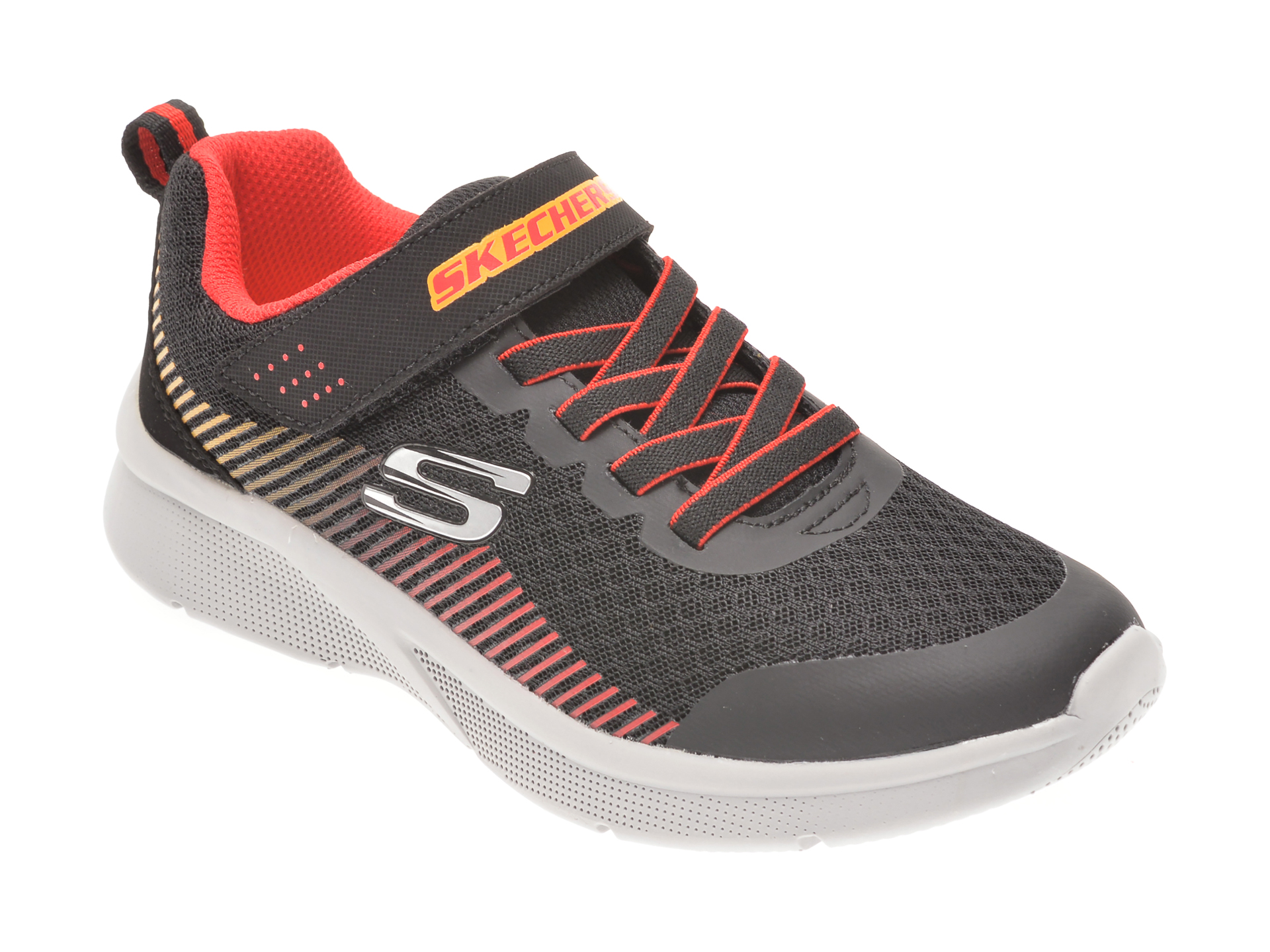 Pantofi sport SKECHERS negri, MICROSPEC GORZA, din material textil si piele ecologica imagine otter.ro 2021
