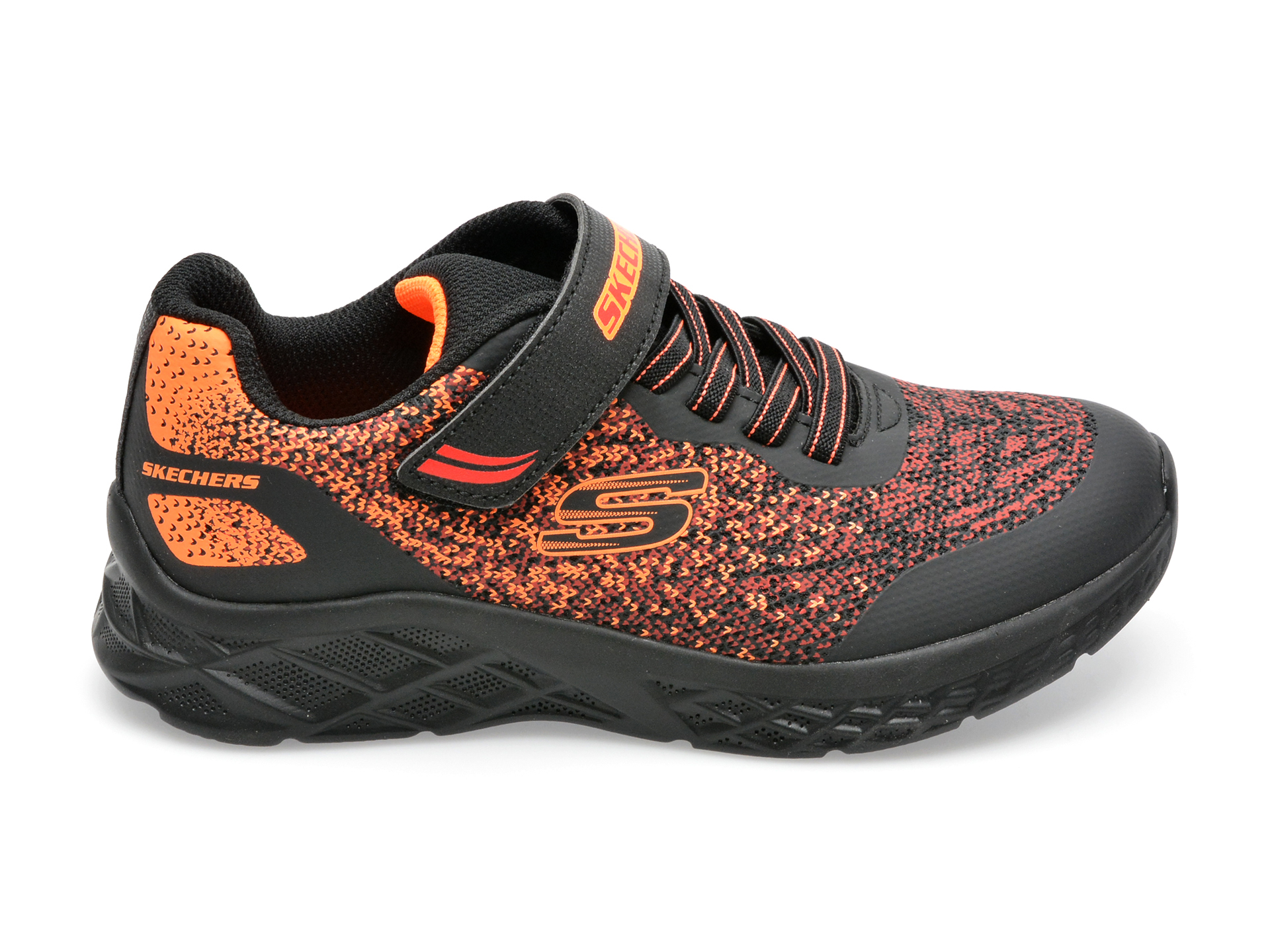 Pantofi sport SKECHERS negri, MICROSPEC II, din piele ecologica - 1