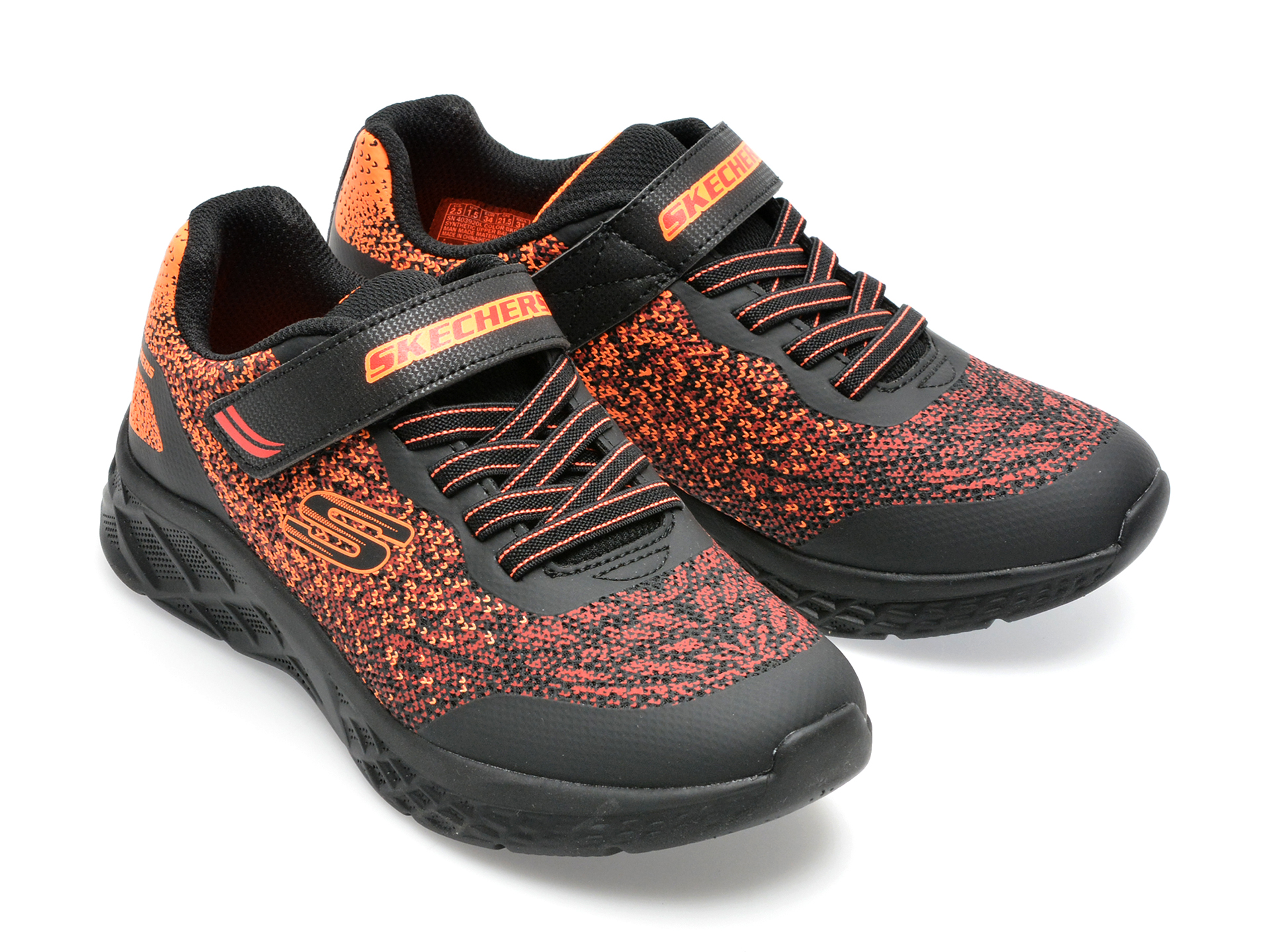 Pantofi sport SKECHERS negri, MICROSPEC II, din piele ecologica - 4