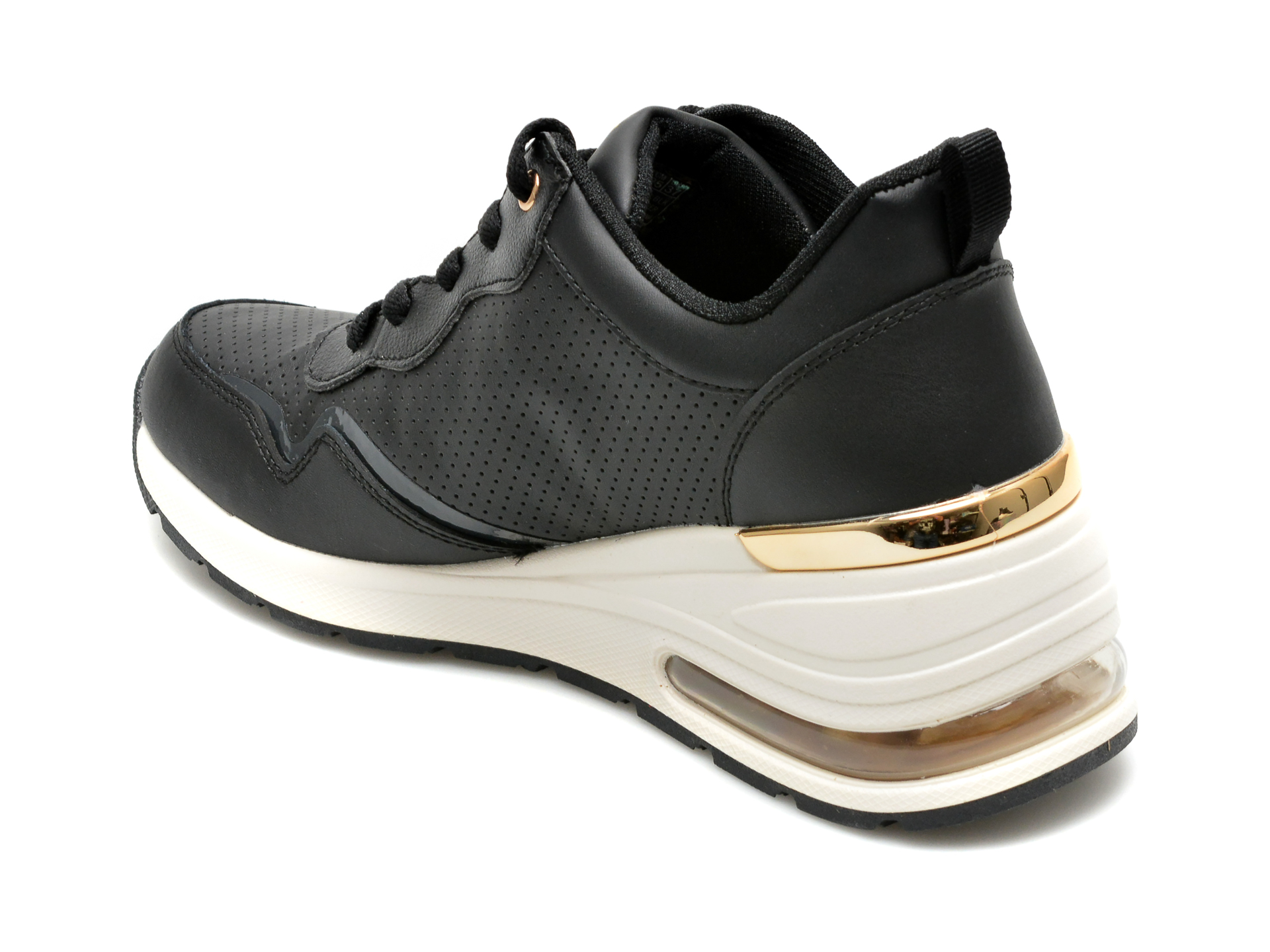 Pantofi sport SKECHERS negri, MILLION AIR, din piele ecologica /femei/pantofi Femei