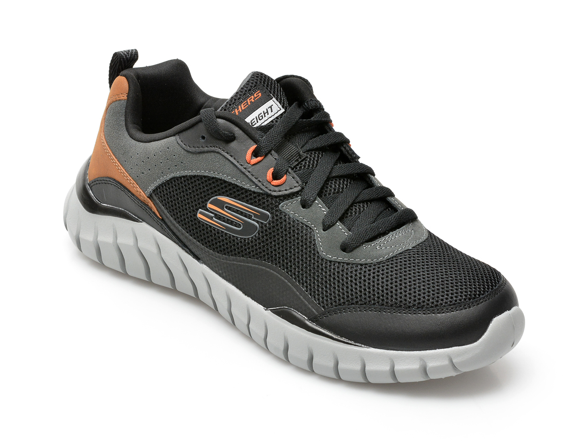 Pantofi sport SKECHERS negri, OVERHAUL, din material textil otter.ro imagine 2022 reducere