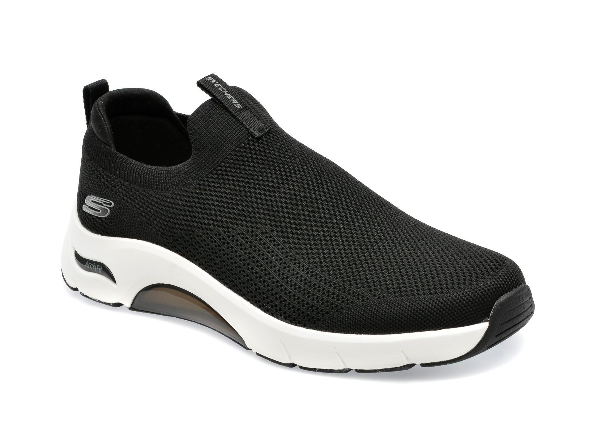 Pantofi sport SKECHERS negri, SKECH-AIR ARCH FIT, din material textil /barbati/pantofi imagine super redus 2022