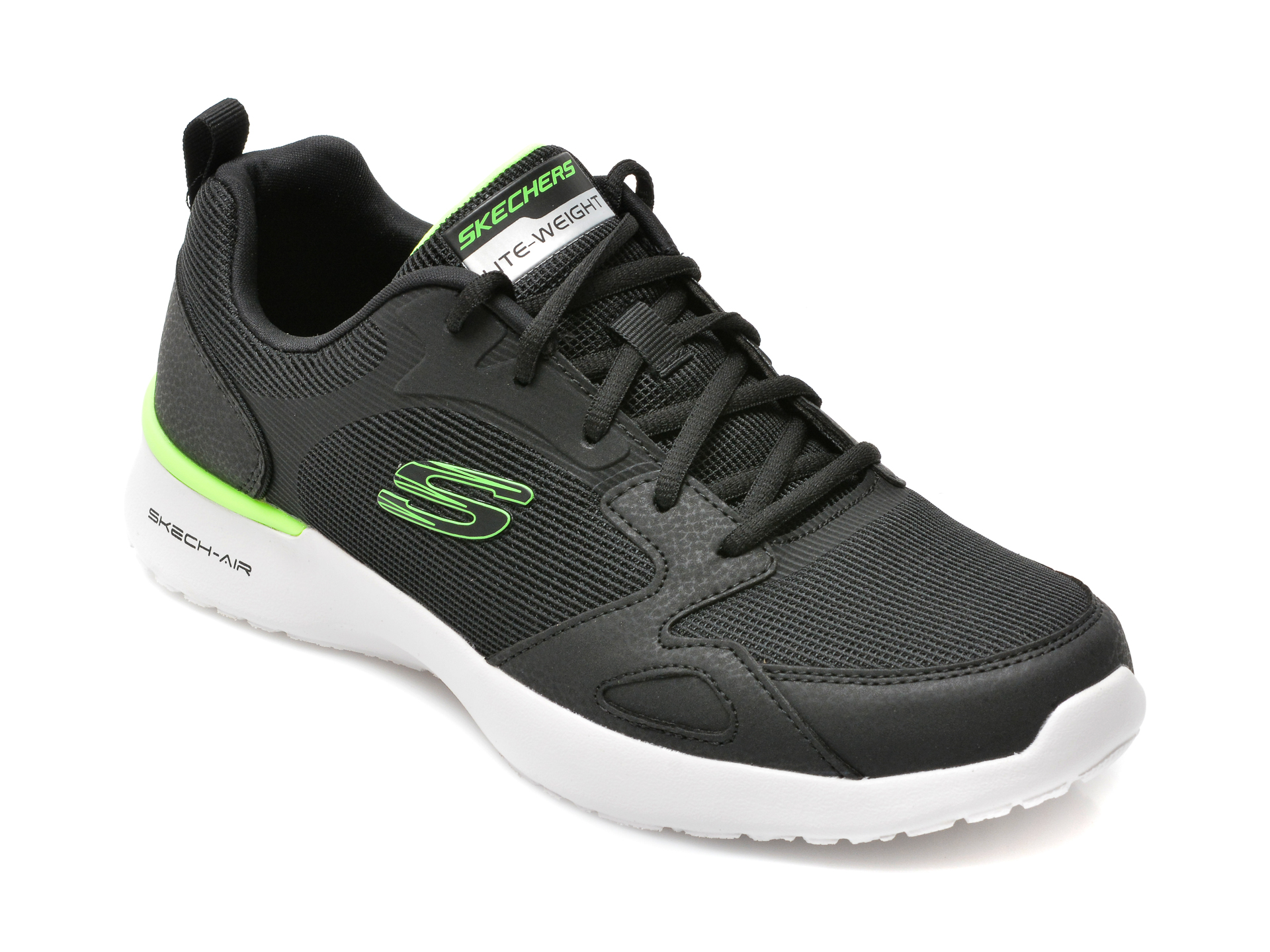 Pantofi sport SKECHERS negri, SKECH-AIR DYNAMIGHT, din material textil otter.ro imagine noua 2022