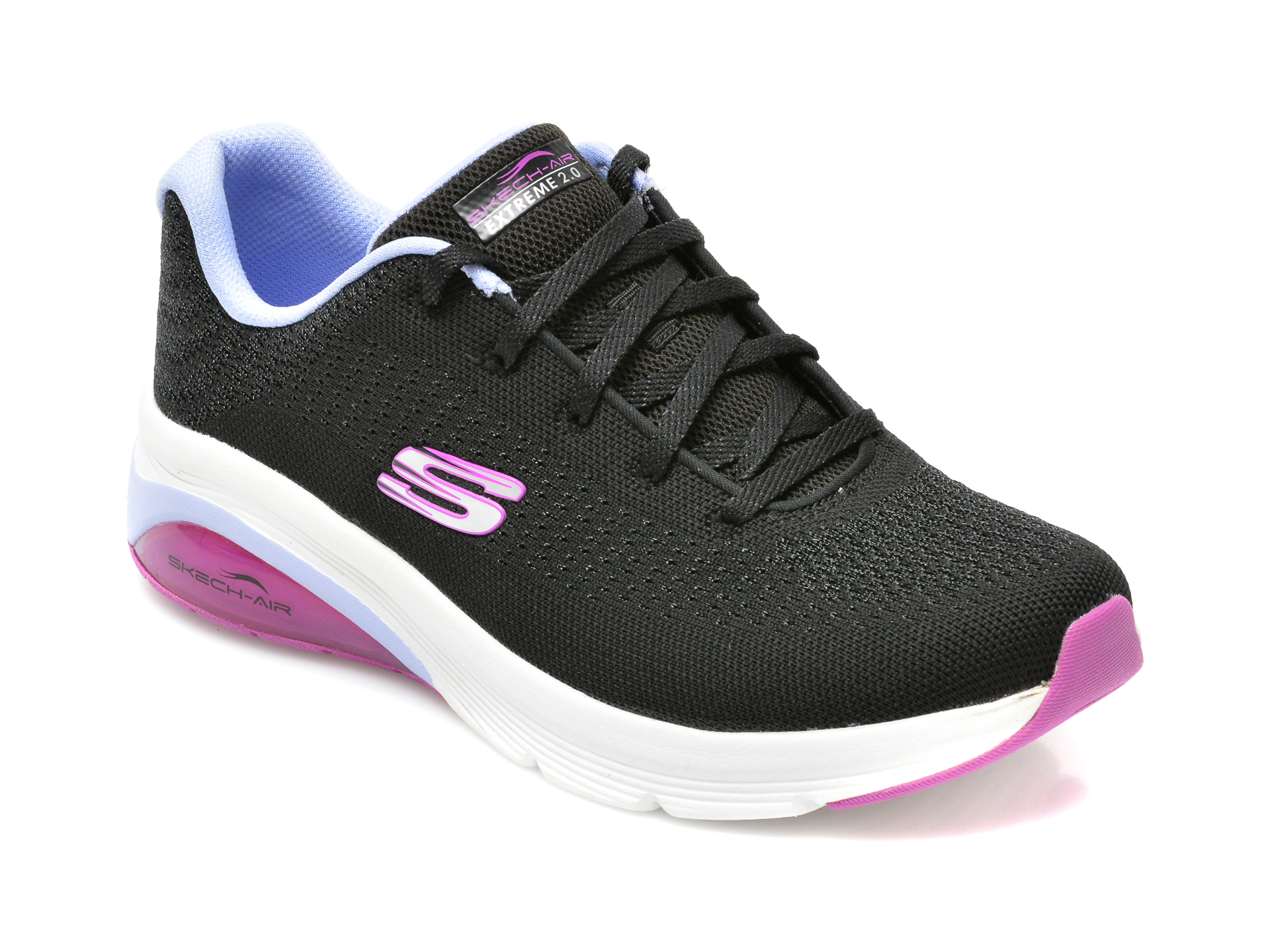 Pantofi sport SKECHERS negri, SKECH-AIR EXTREME 2.0, din material textil otter.ro imagine super redus 2022