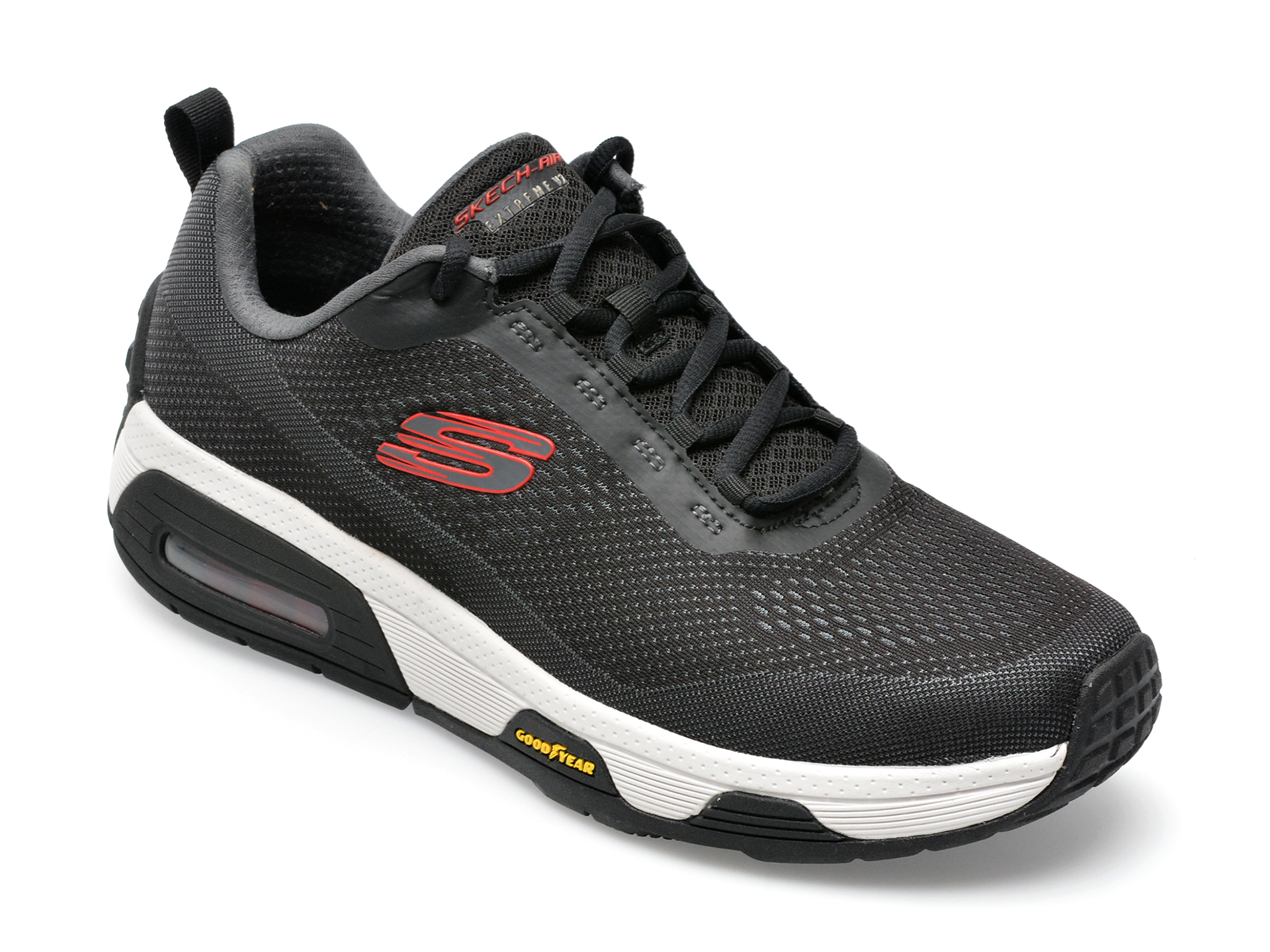 Pantofi sport SKECHERS negri, SKECH-AIR EXTREME V2, din material textil /barbati/pantofi