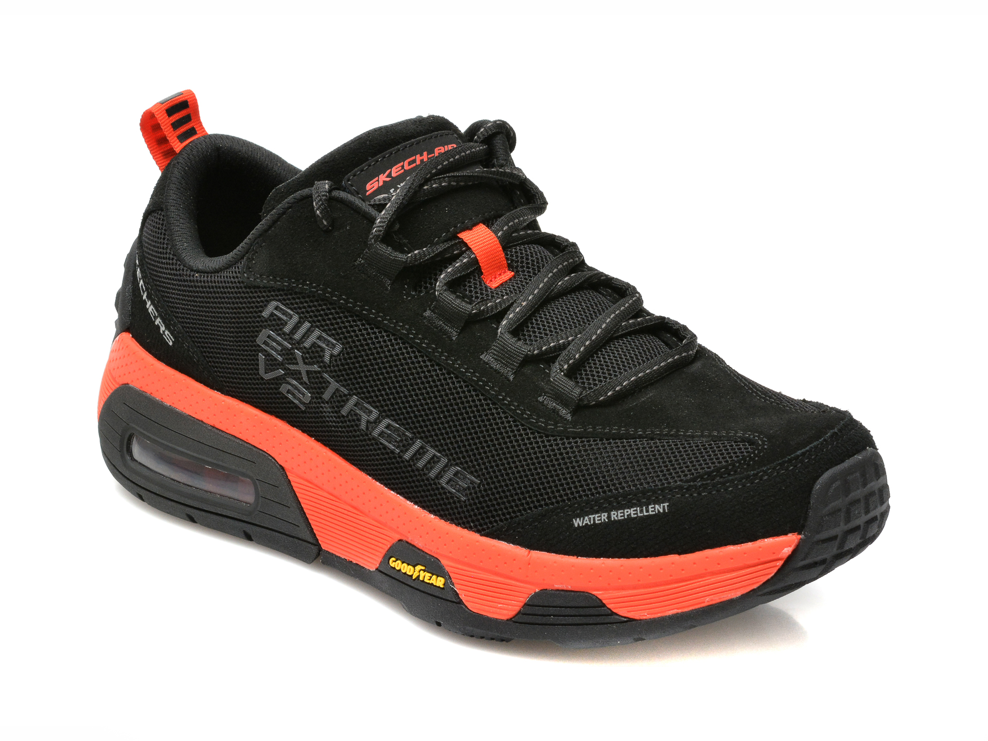 Pantofi sport SKECHERS negri, SKECH-AIR EXTREME V2, din material textil si piele intoarsa otter.ro otter.ro