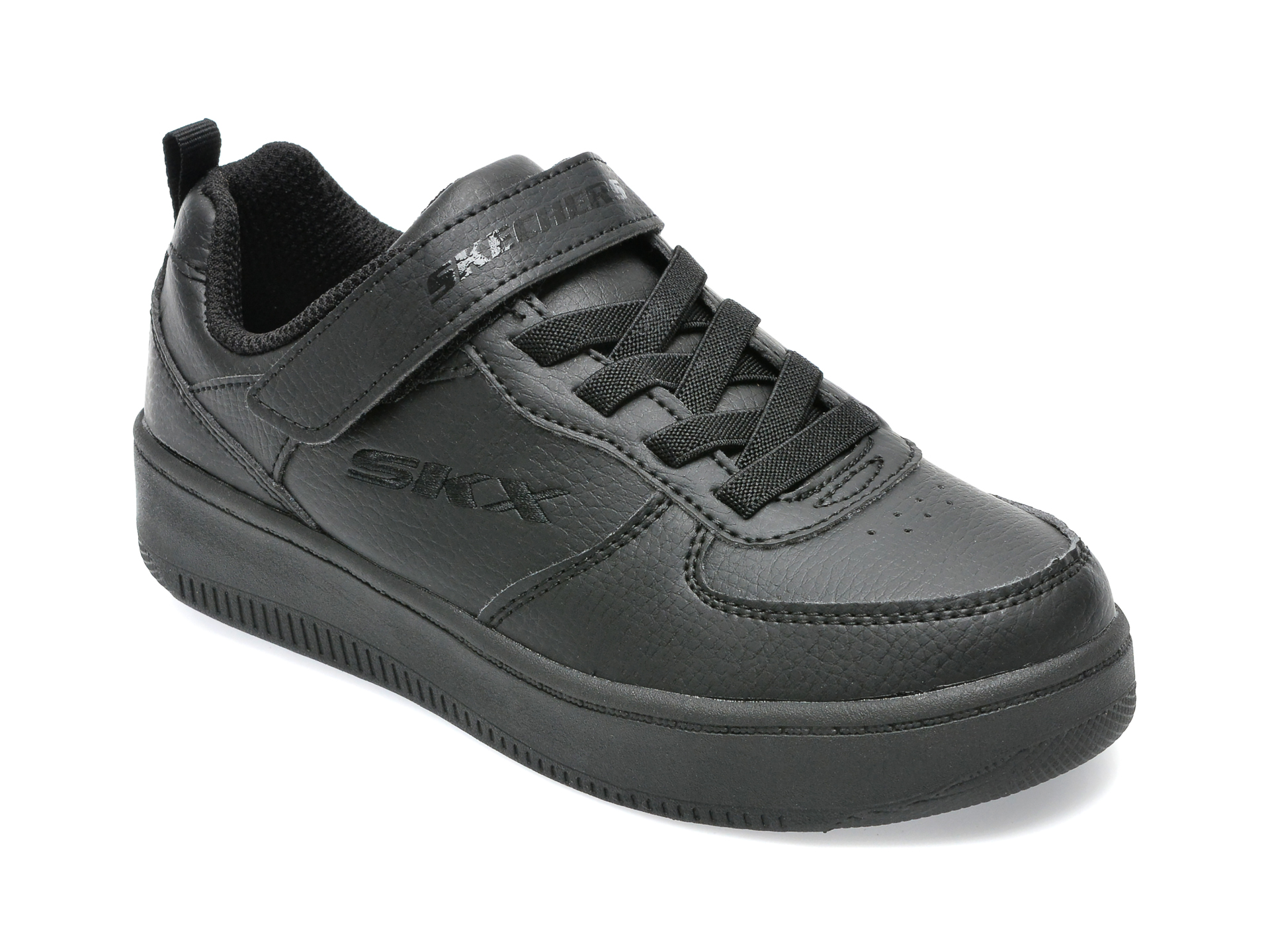 Pantofi sport SKECHERS negri, SPORT COURT 92 , din piele ecologica