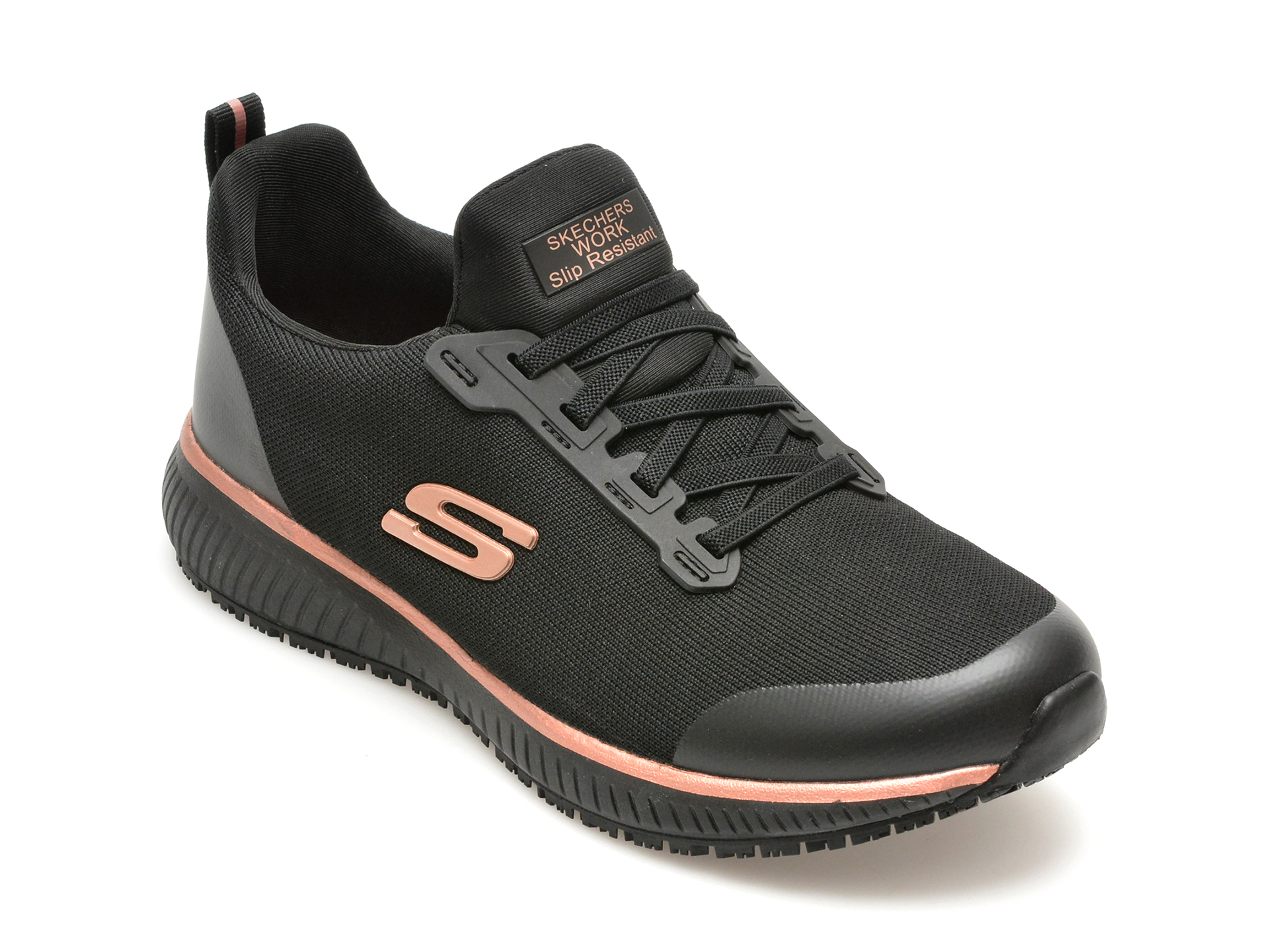 Pantofi sport SKECHERS negri, SQUAD SR, din material textil