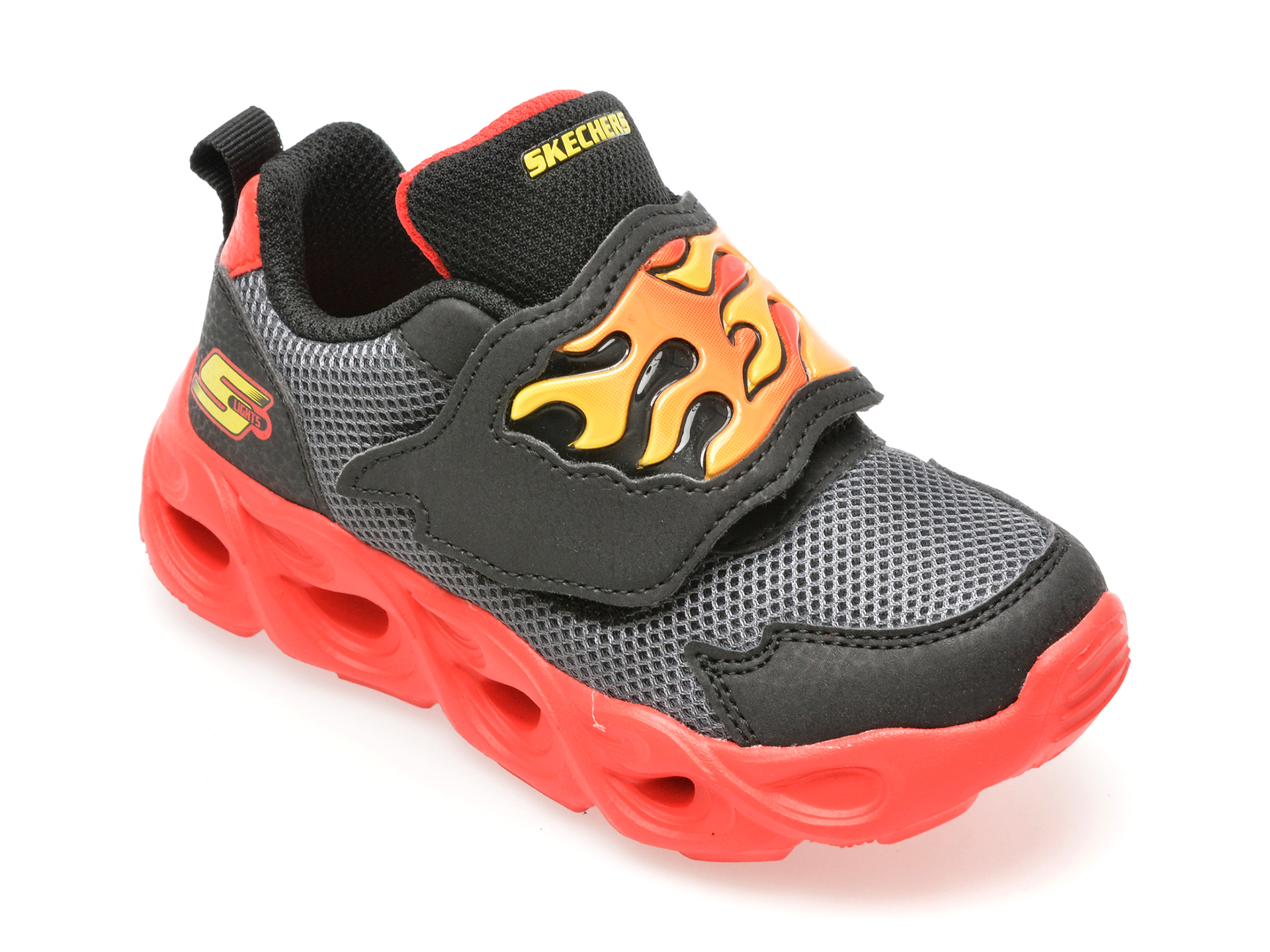 Pantofi sport SKECHERS negri, THERMO-FLASH, din piele ecologica