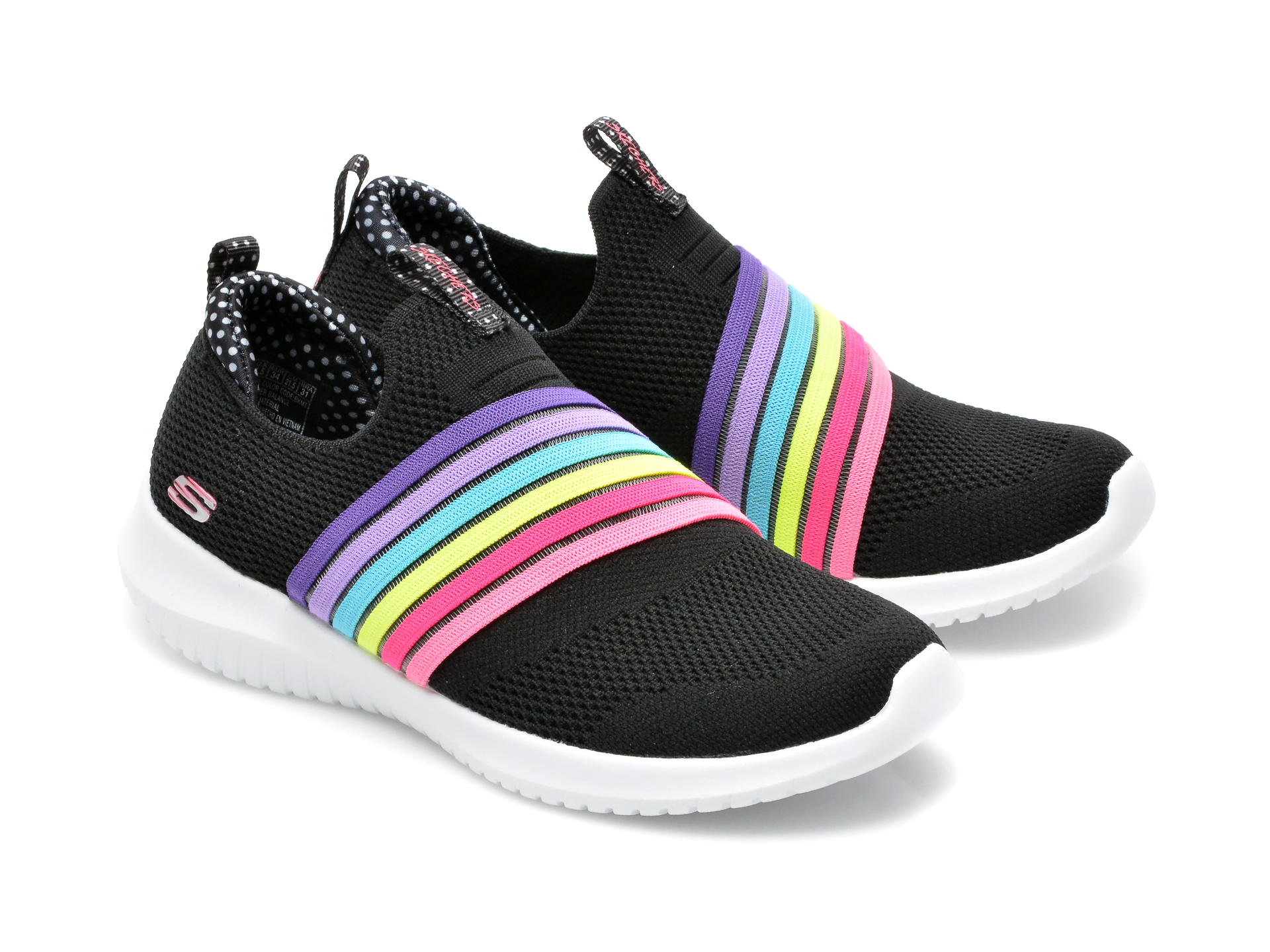 Pantofi sport SKECHERS negri, Ultra Flex Brightful Day, din material textil - 4