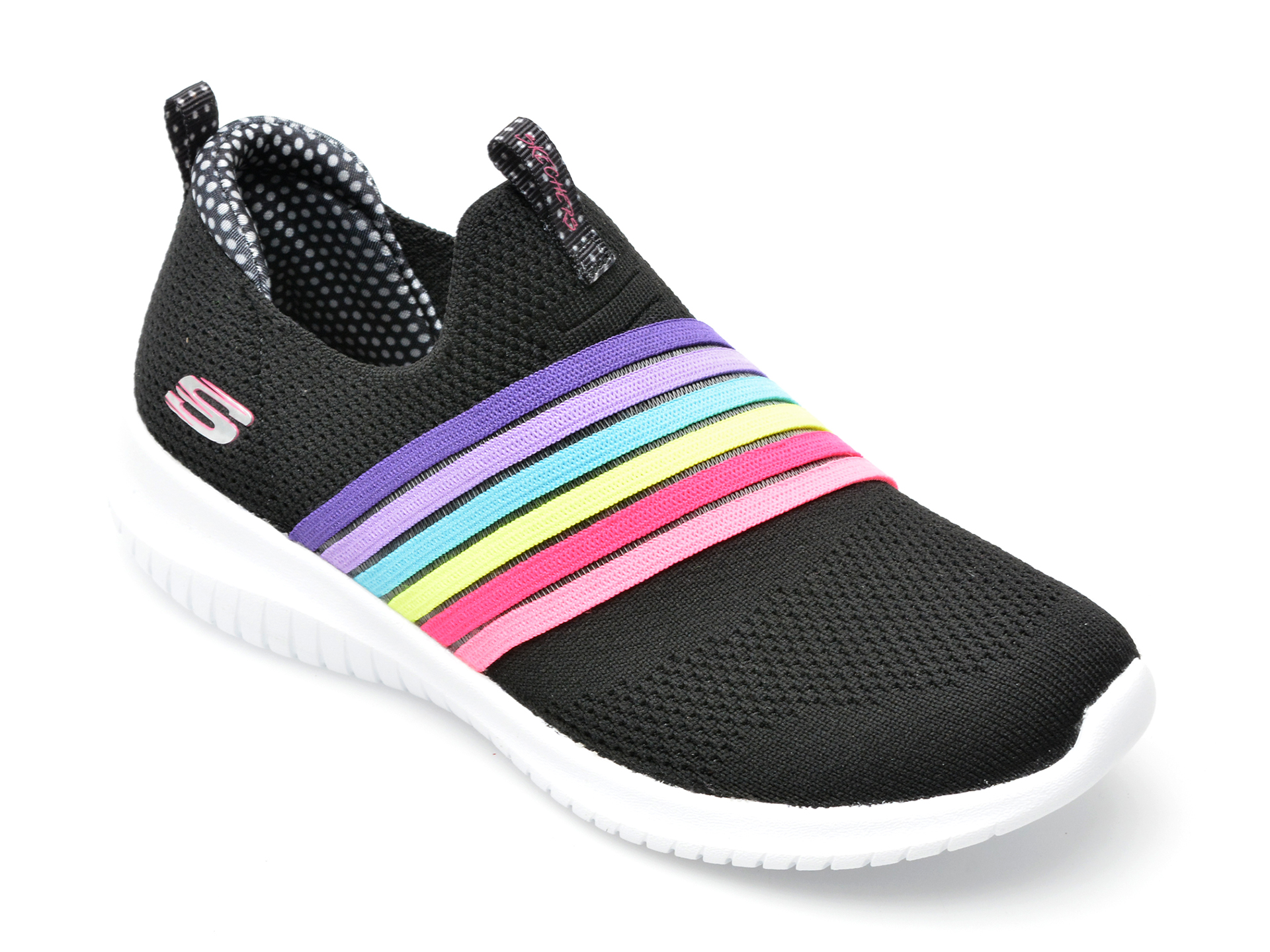 Pantofi sport SKECHERS negri, ULTRA FLEX, din material textil /copii/incaltaminte