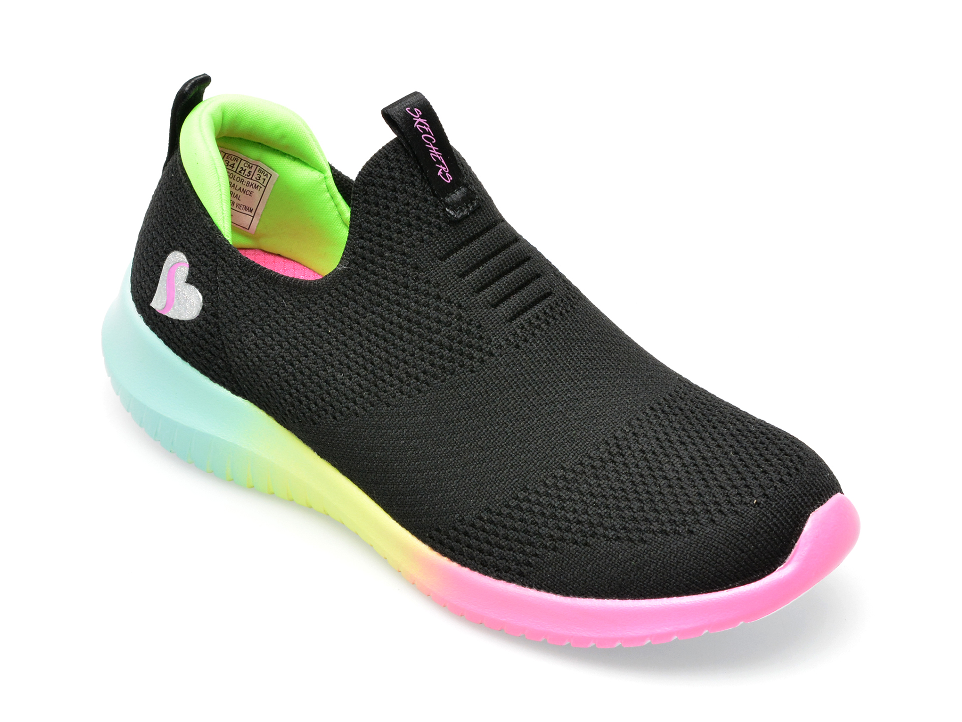 Pantofi sport SKECHERS negri, ULTRA FLEX, din material textil /femei/pantofi