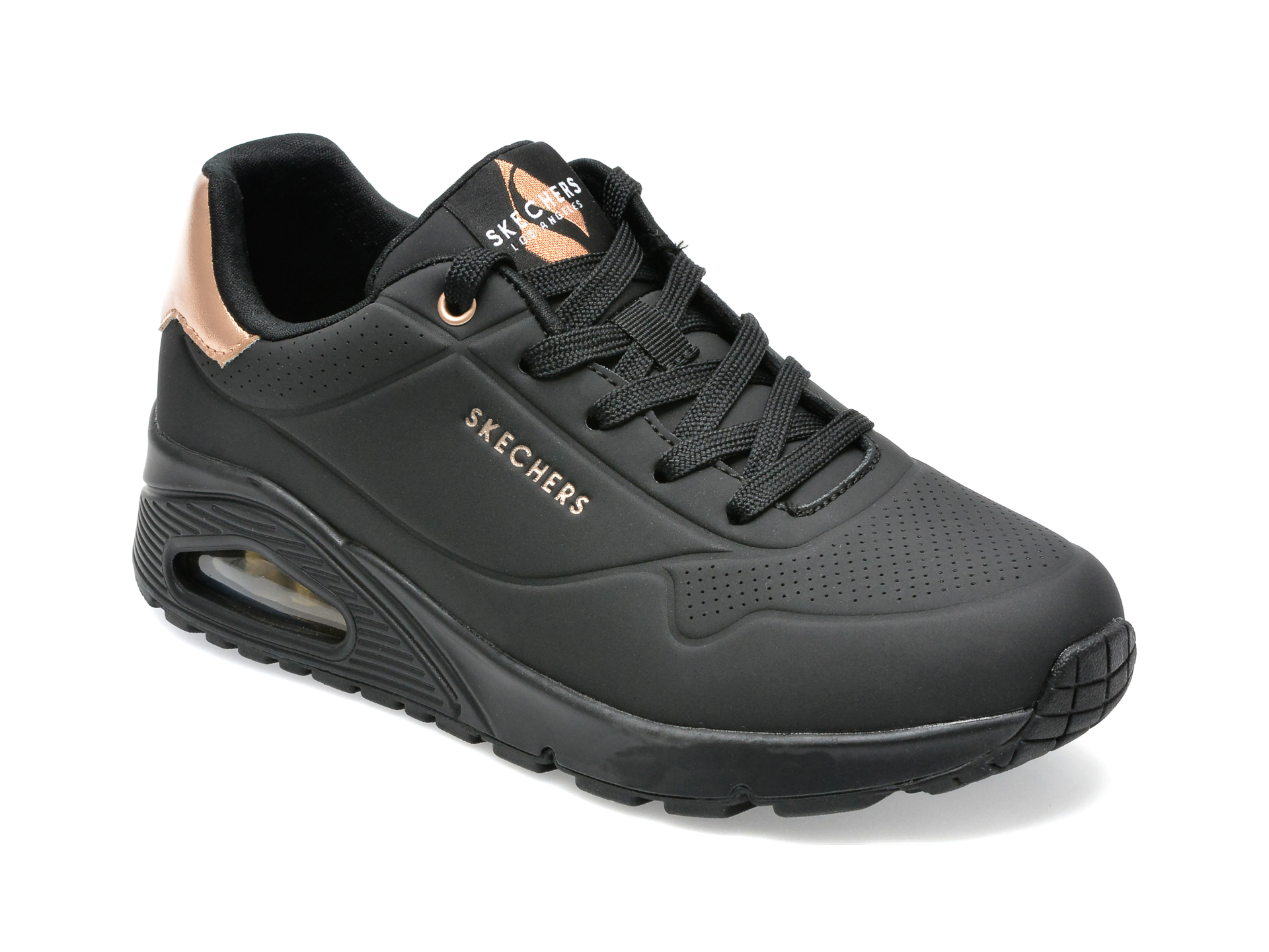Pantofi sport SKECHERS negri, UNO, din piele ecologica /femei/pantofi imagine super redus 2022
