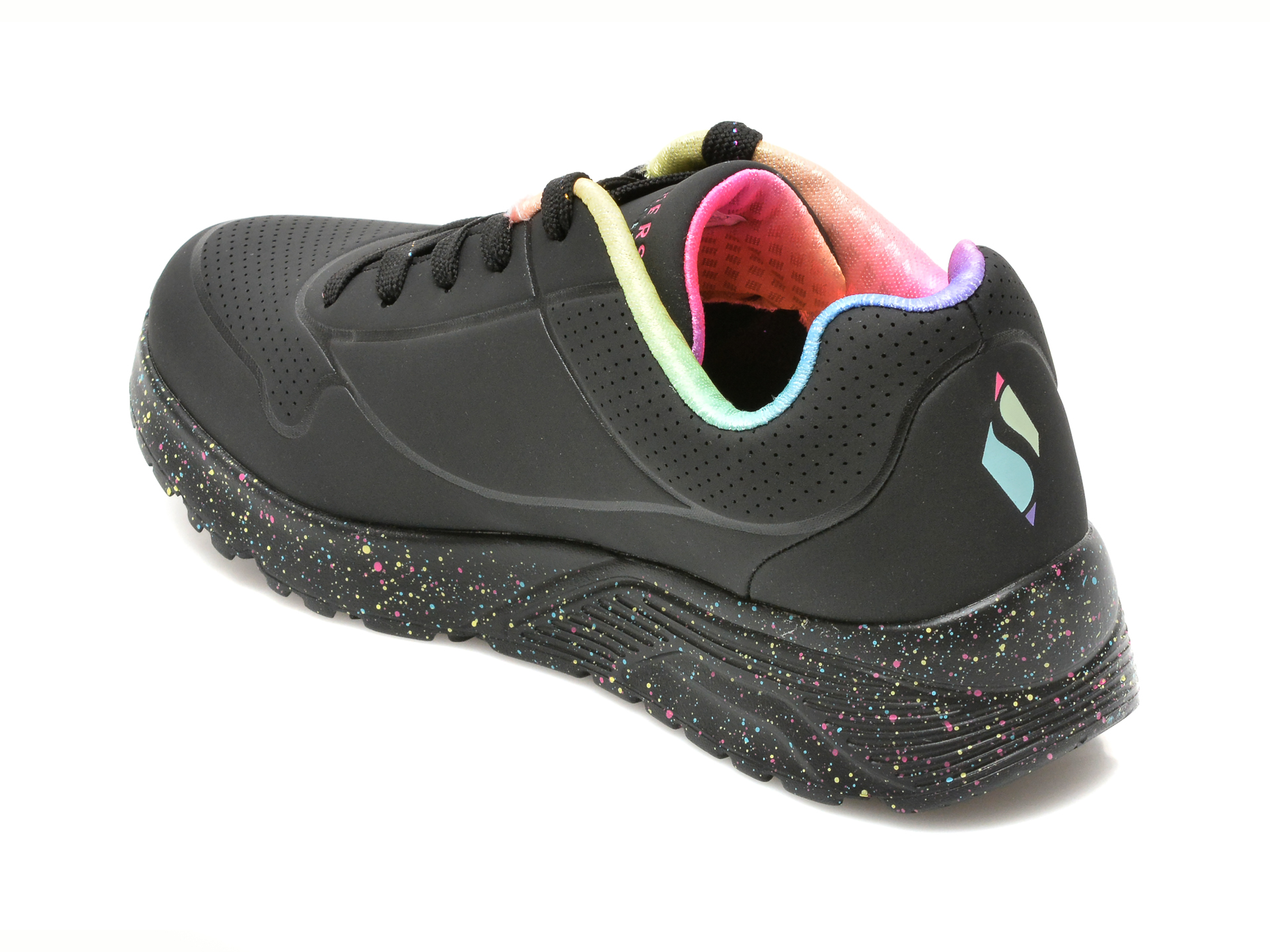 Pantofi sport SKECHERS negri, UNO LITE, din piele ecologica - 5