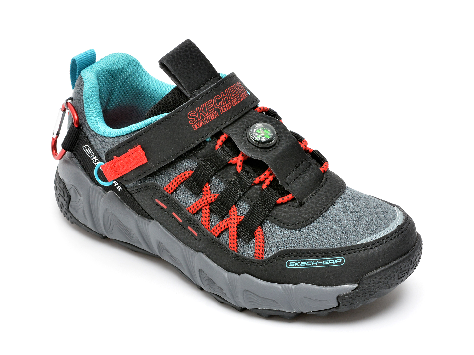 Pantofi sport SKECHERS negri, VELOCITREK, din material textil si piele ecologica /copii/incaltaminte