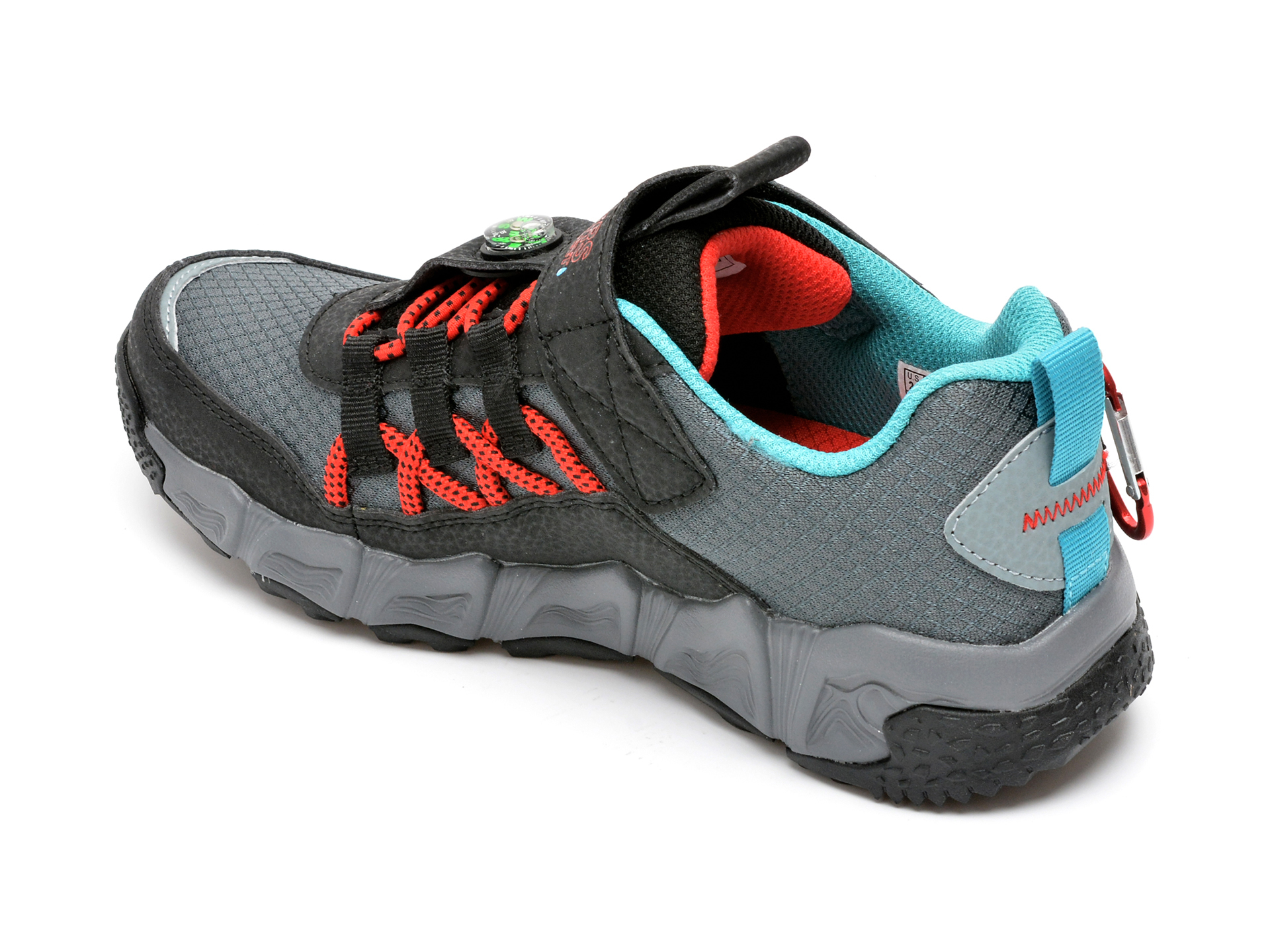Pantofi sport SKECHERS negri, VELOCITREK, din material textil si piele ecologica - 5