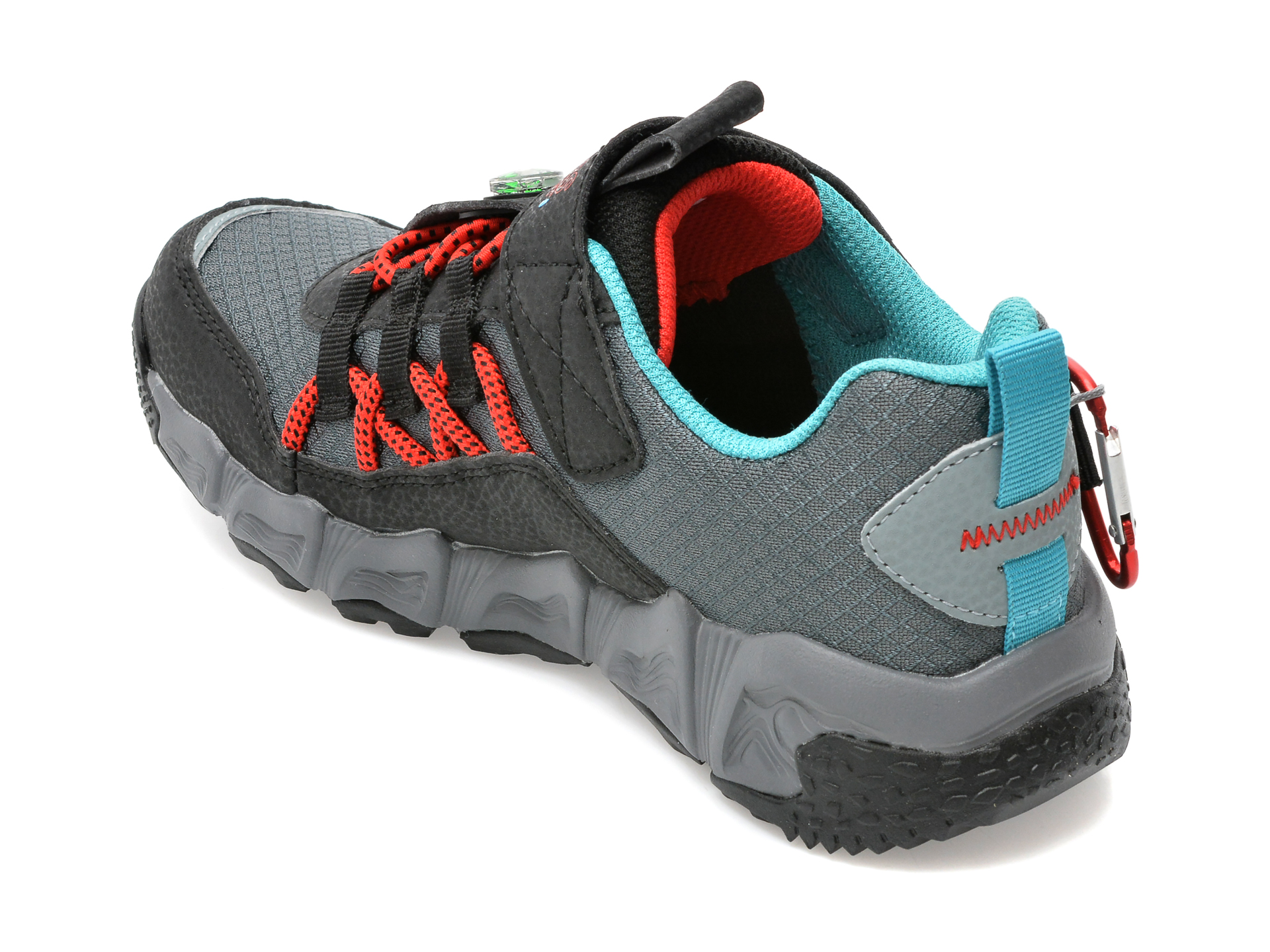 Pantofi sport SKECHERS negri, VELOCITREK, din piele ecologica si material textil - 5