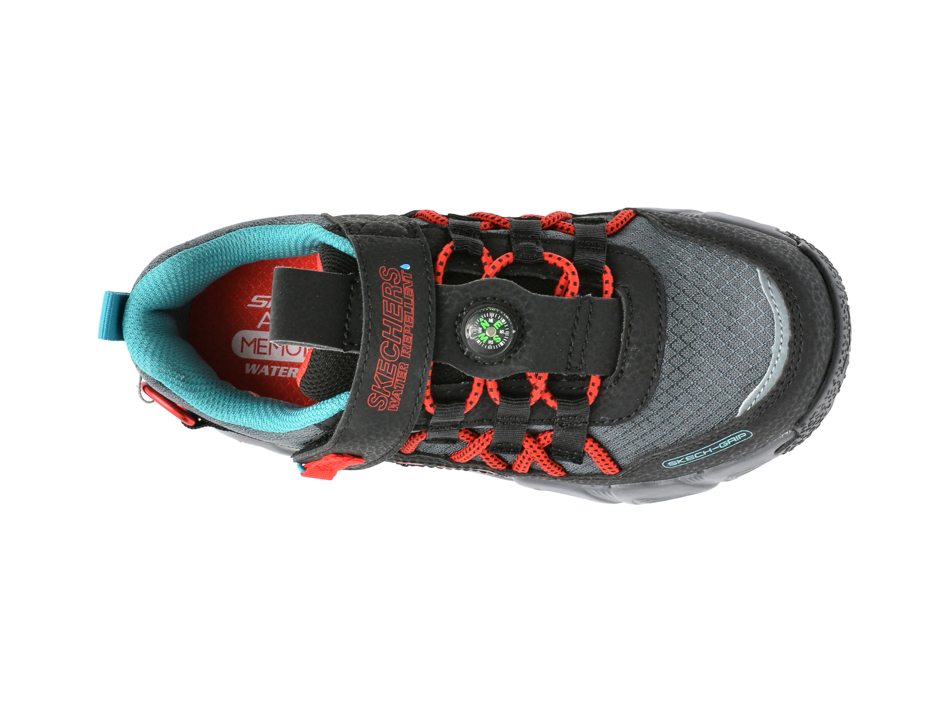 Pantofi sport SKECHERS negri, VELOCITREK, din piele ecologica si material textil - 6