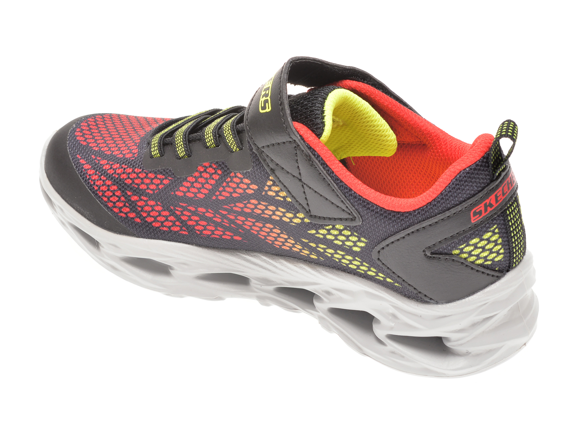 Pantofi sport SKECHERS negri, VORTEX-FLASH, din material textil si piele ecologica - 5