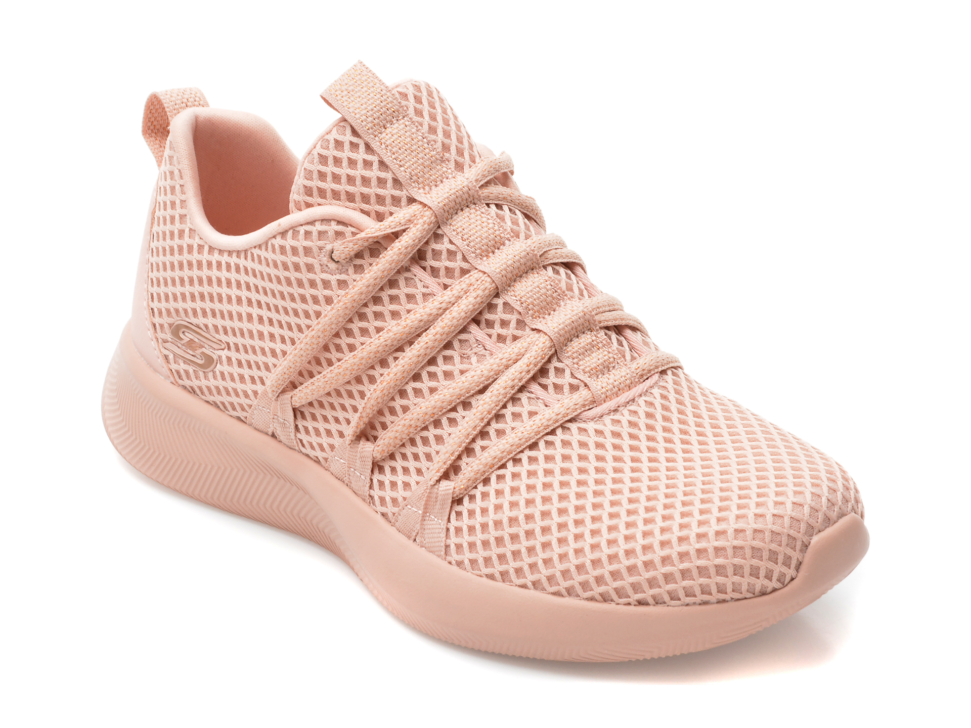 Pantofi sport SKECHERS nude, BOBS SQUAD 2, din material textil /femei/pantofi imagine super redus 2022