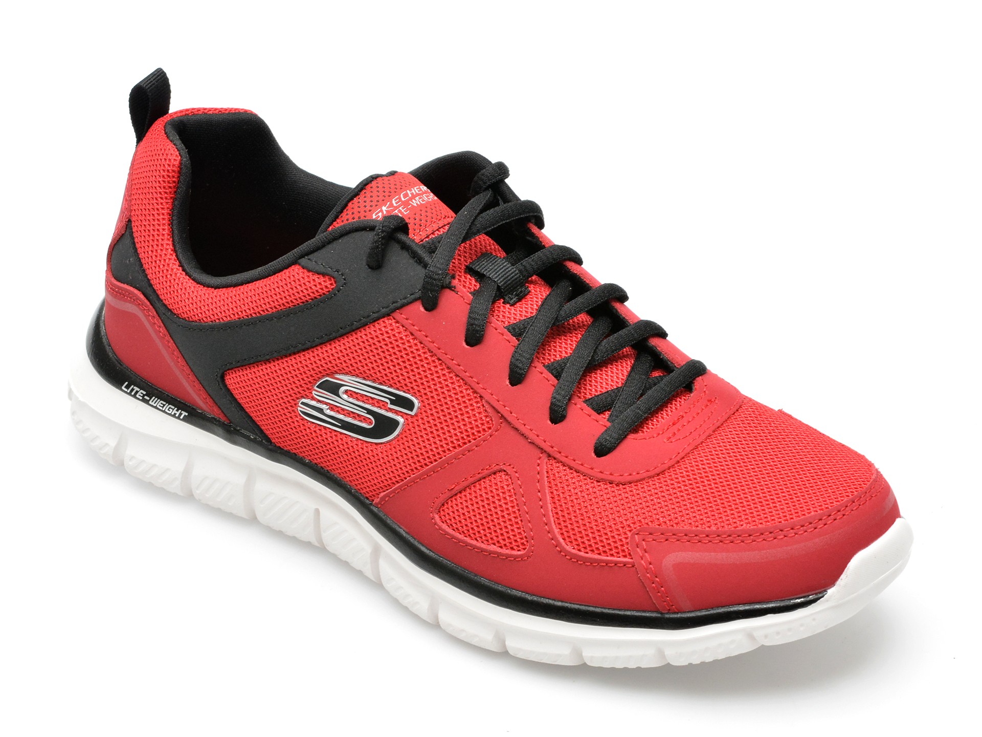 Pantofi sport SKECHERS rosii, TRACK, din material textil /barbati/pantofi