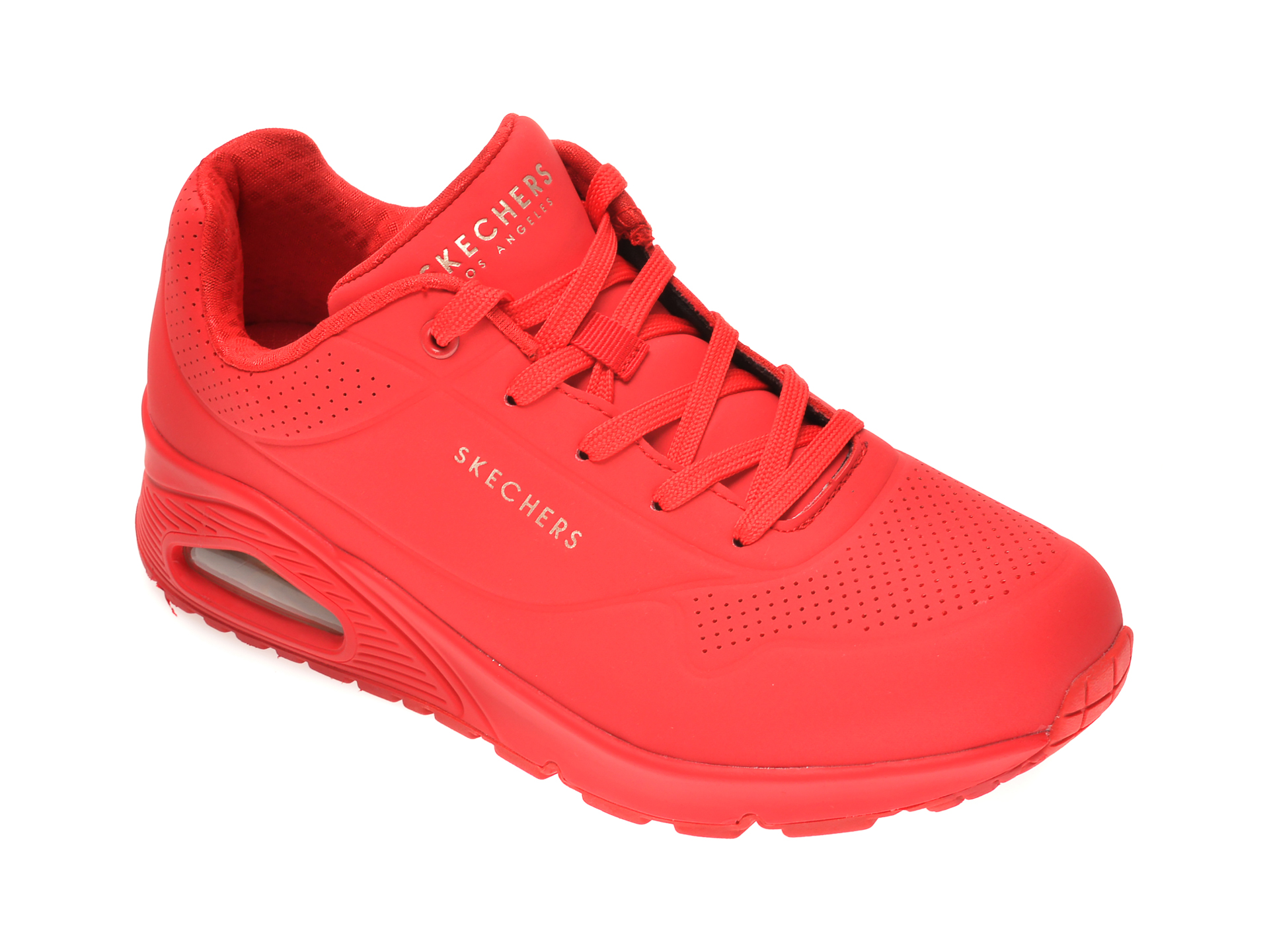Pantofi sport SKECHERS rosii, UNO STAND ON AIR, din piele ecologica