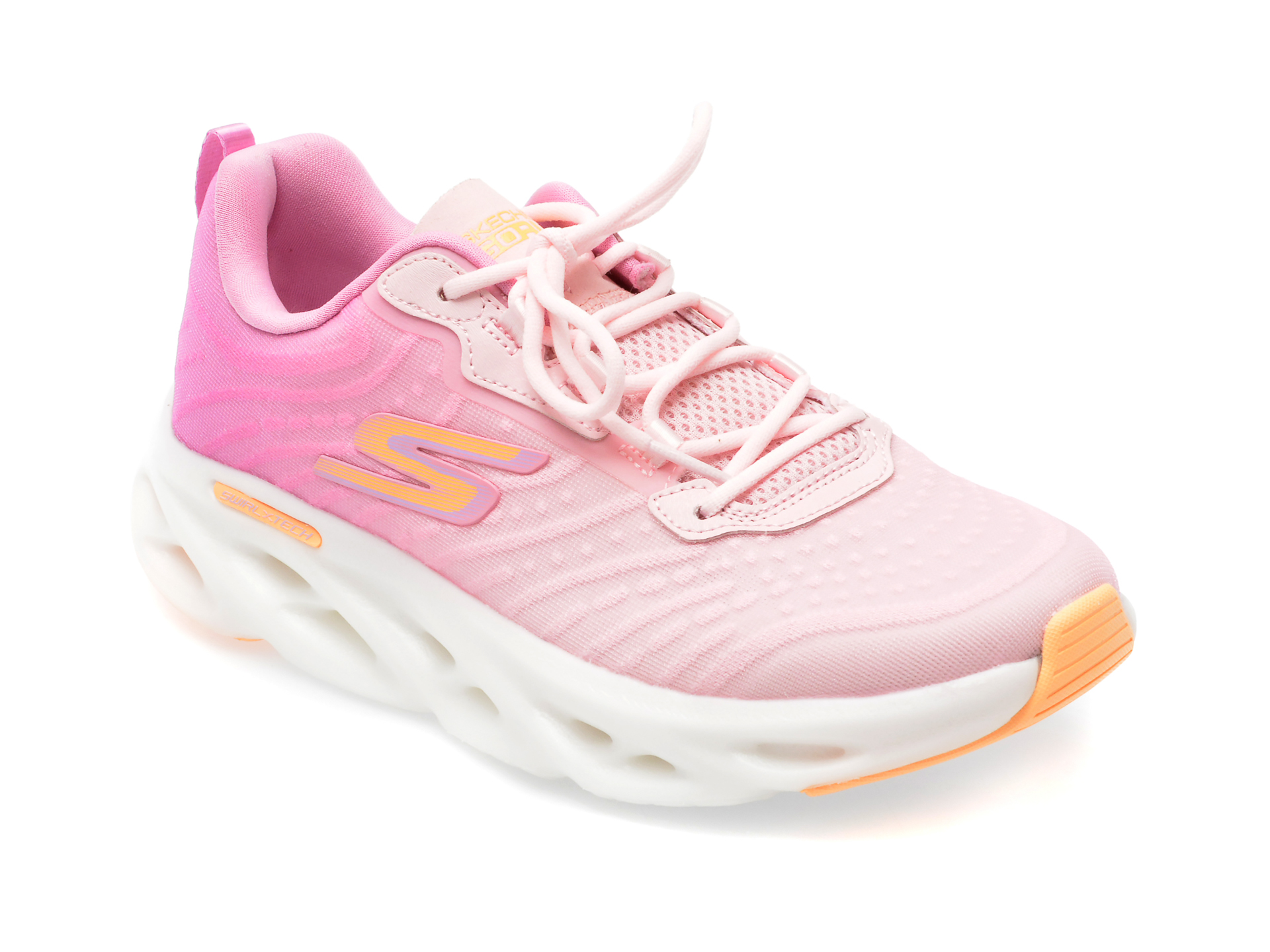 Pantofi sport SKECHERS roz, GO RUN SWIRL TECH SPEED, din material textil
