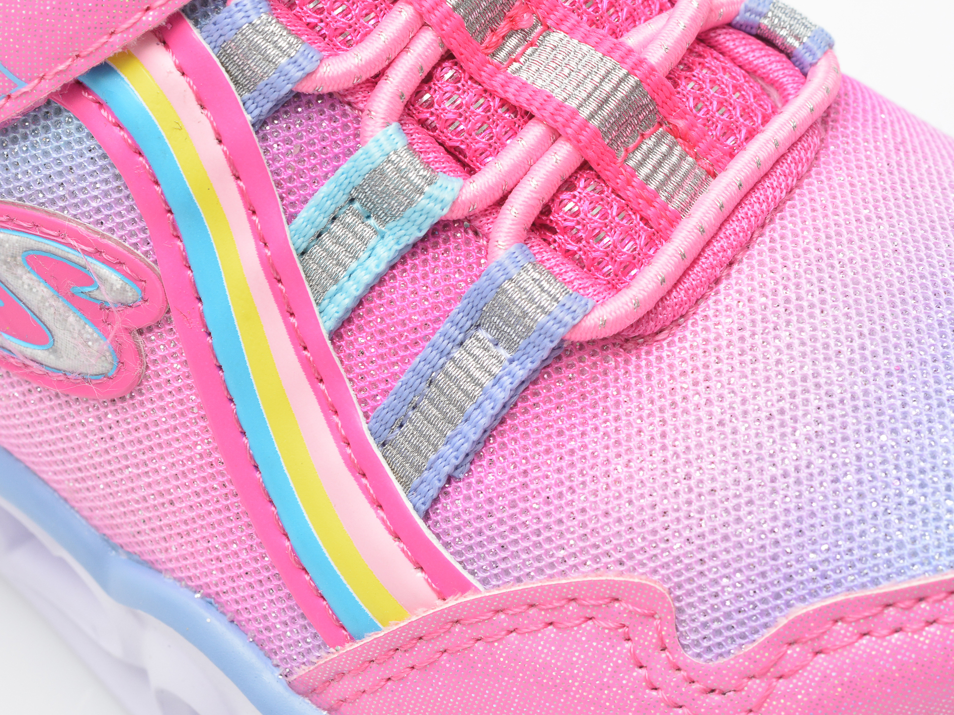 Pantofi sport SKECHERS roz, HEART LIGHTS, din material textil si piele ecologica - 2