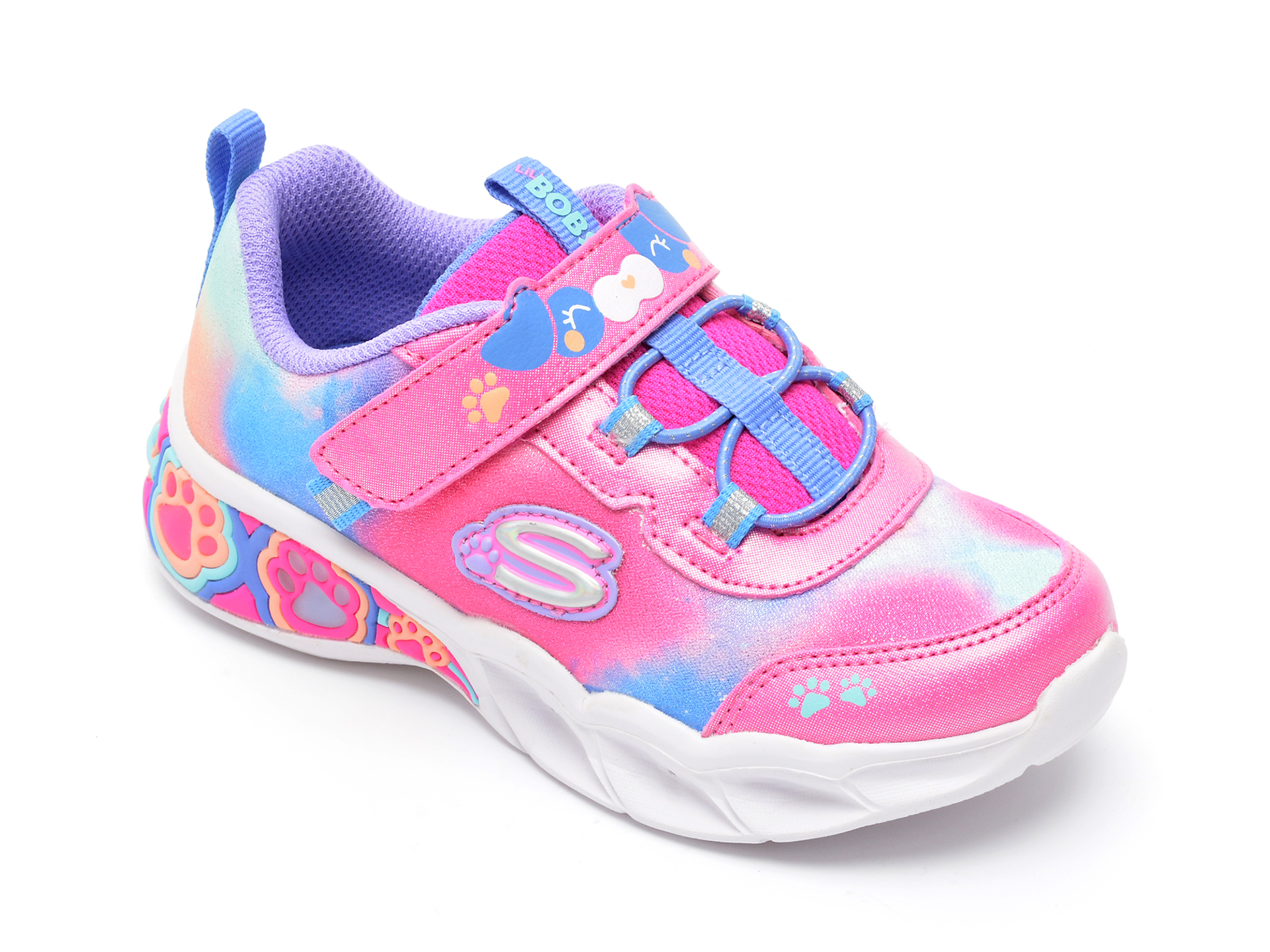 Pantofi sport SKECHERS roz, LIL BOBS, din piele ecologica /copii/incaltaminte