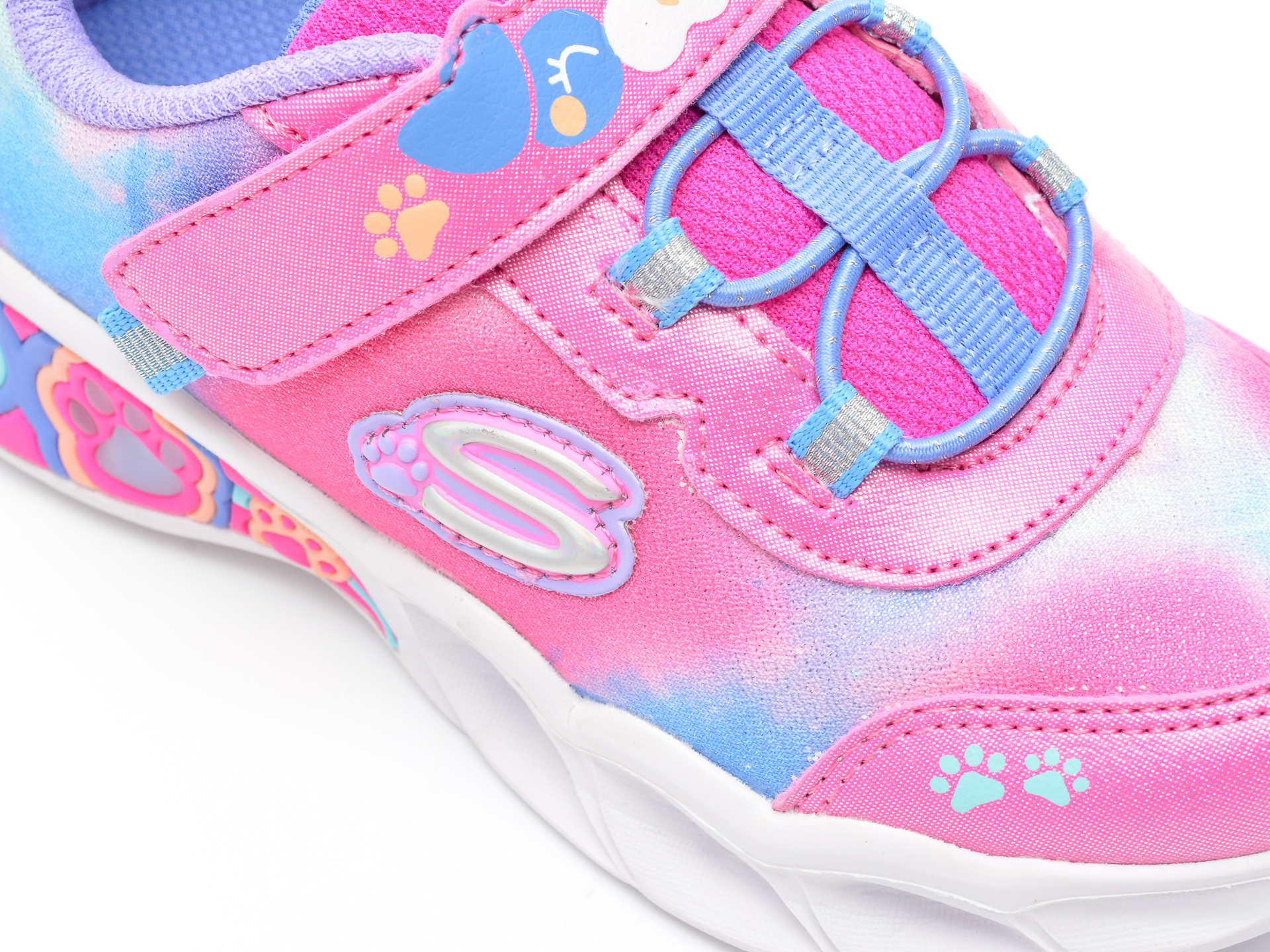 Pantofi sport SKECHERS roz, LIL BOBS, din piele ecologica - 2