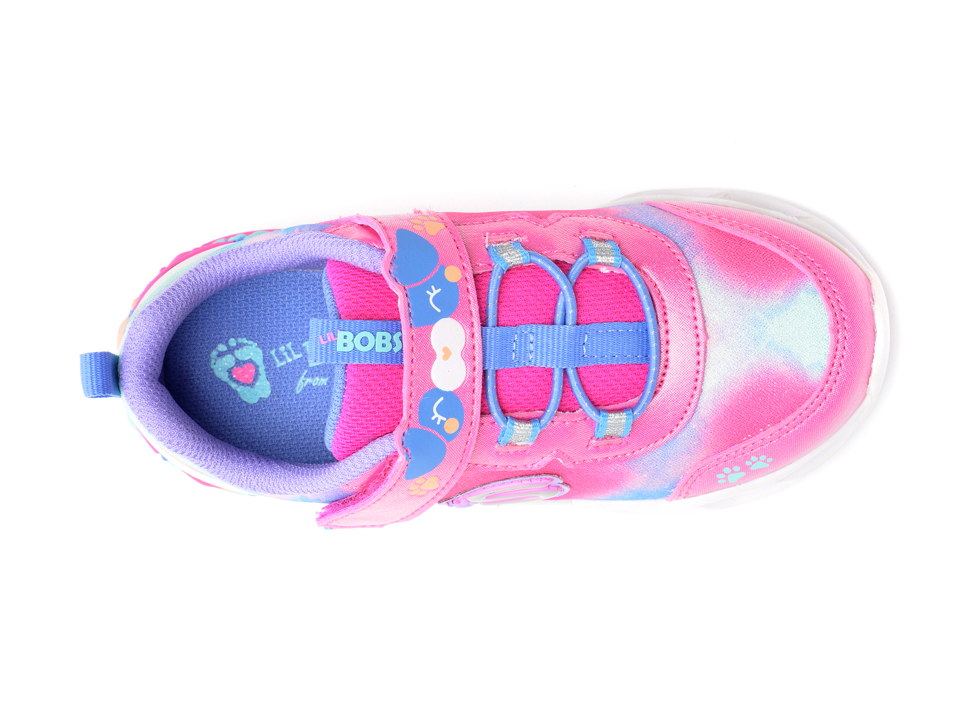 Pantofi sport SKECHERS roz, LIL BOBS, din piele ecologica - 6