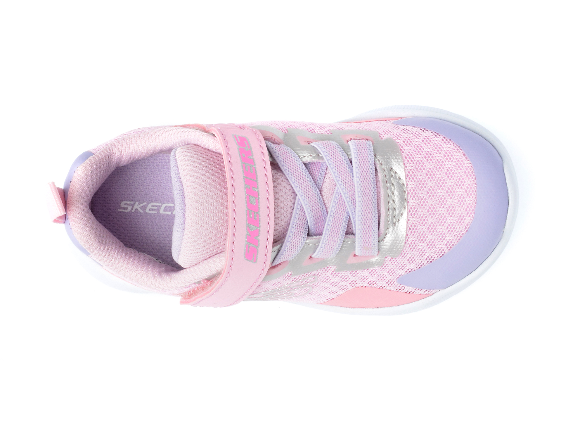 Pantofi sport SKECHERS roz, MICROSPEC, din material textil si piele ecologica - 6