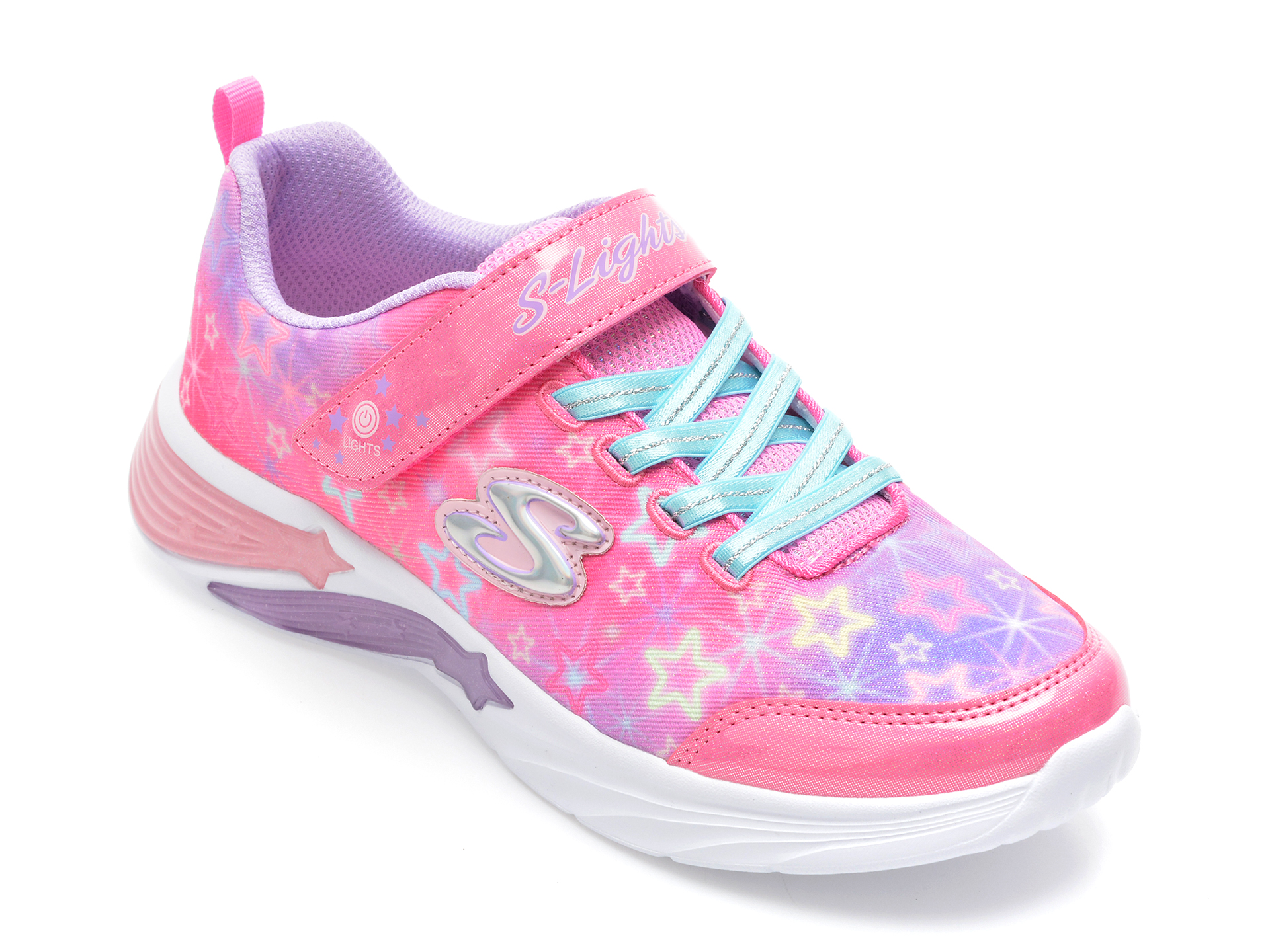 Pantofi sport SKECHERS roz, STAR SPARKS, din piele ecologica /copii/incaltaminte