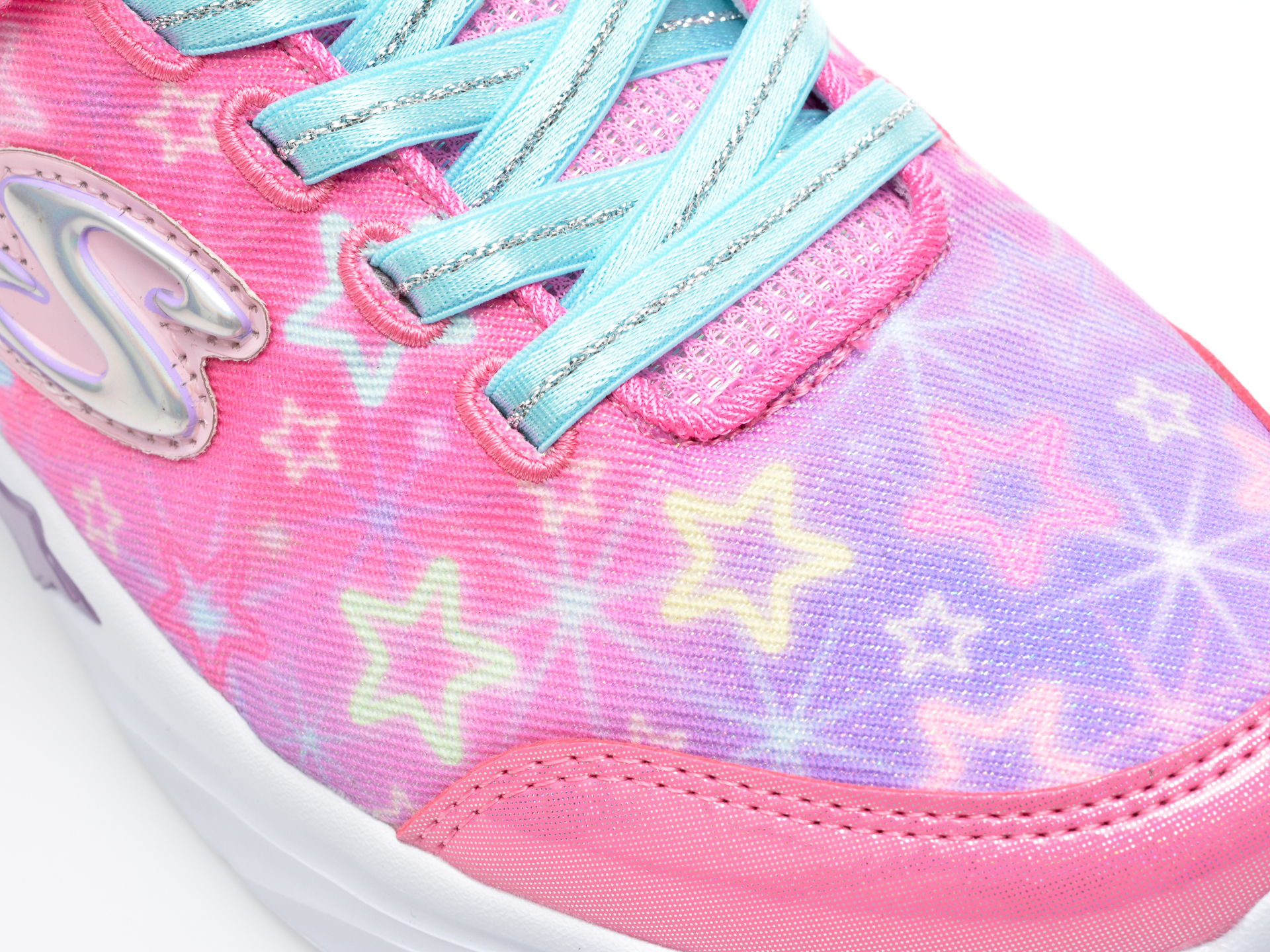Pantofi sport SKECHERS roz, STAR SPARKS, din piele ecologica - 2