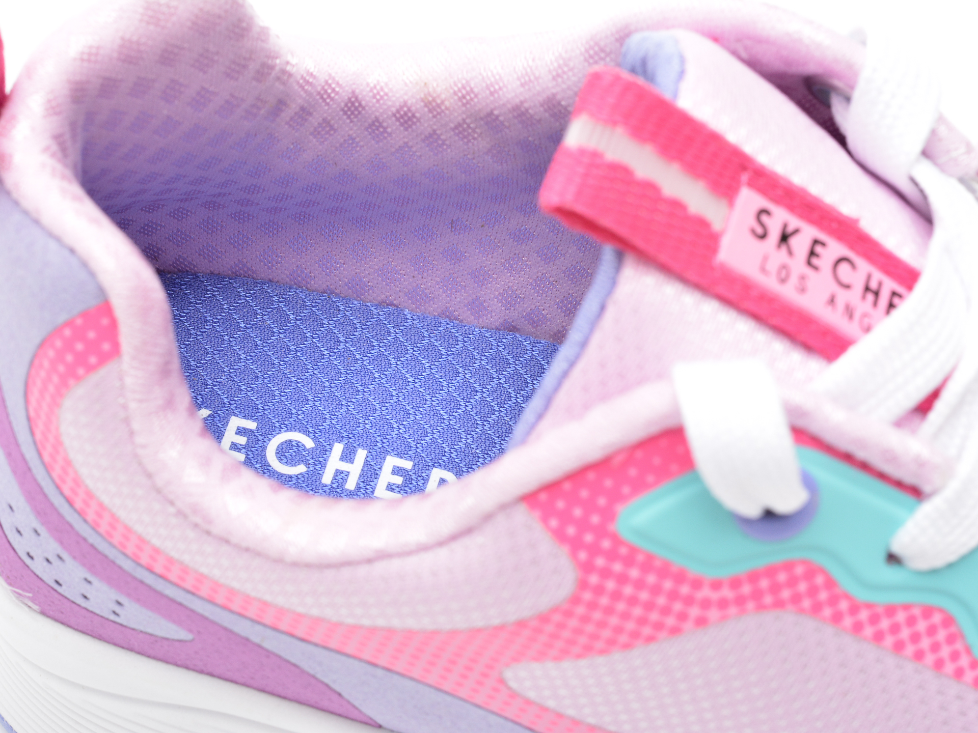 Pantofi sport SKECHERS roz, UNO, din material textil si piele ecologica - 3