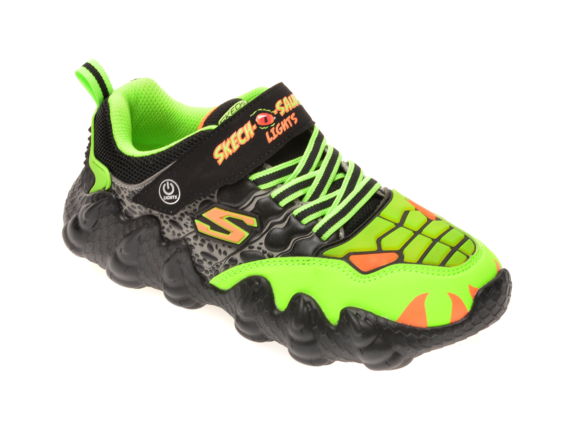 Pantofi sport SKECHERS verzi, SKECH-O-SAURUS LIGHTS, din piele ecologica otter.ro otter.ro