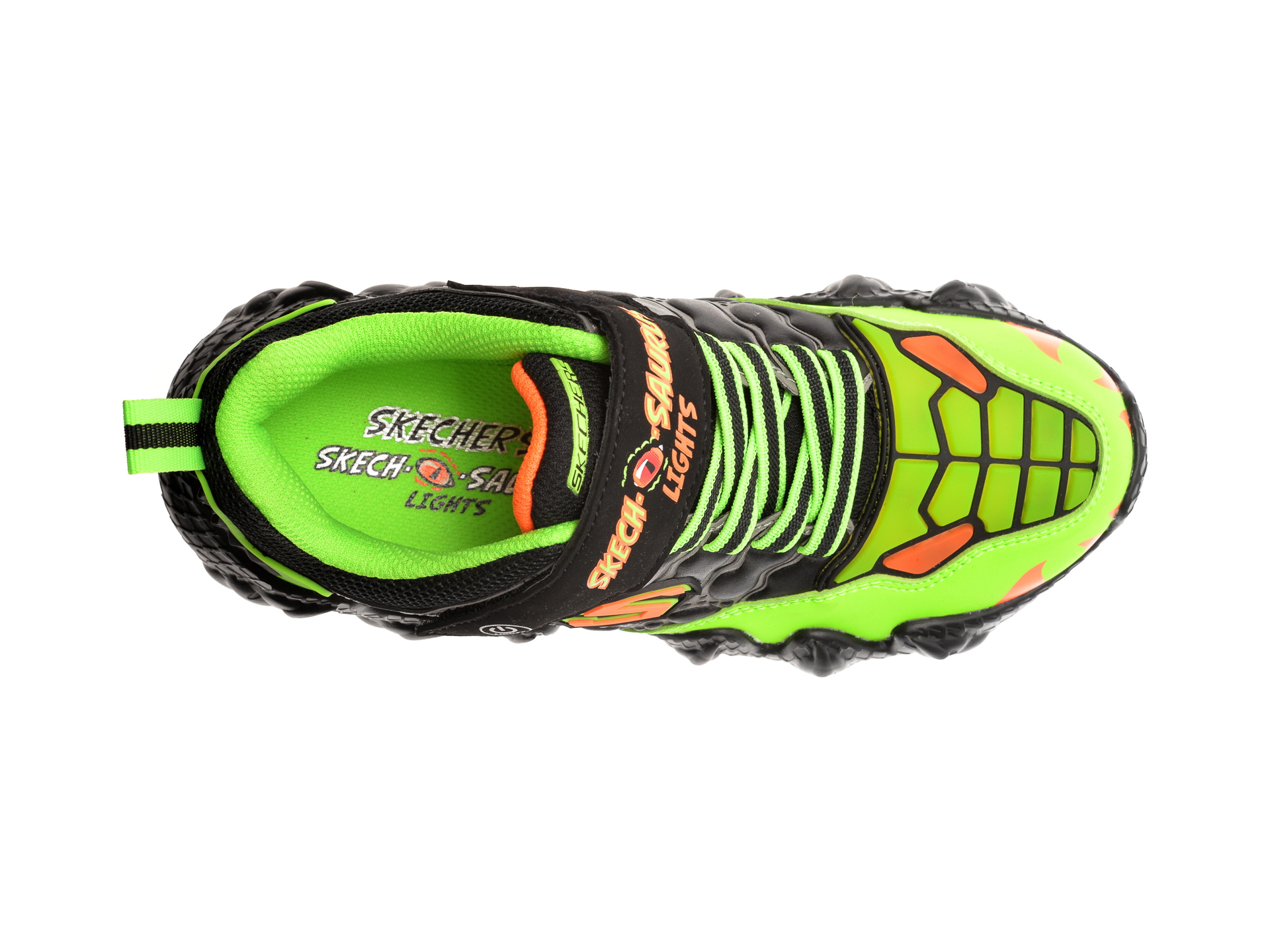 Pantofi sport SKECHERS verzi, SKECH-O-SAURUS LIGHTS, din piele ecologica - 6
