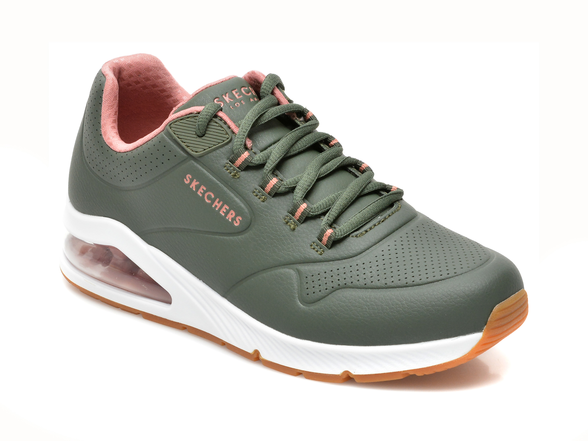 Pantofi sport SKECHERS verzi, UNO 2, din piele ecologica otter imagine noua
