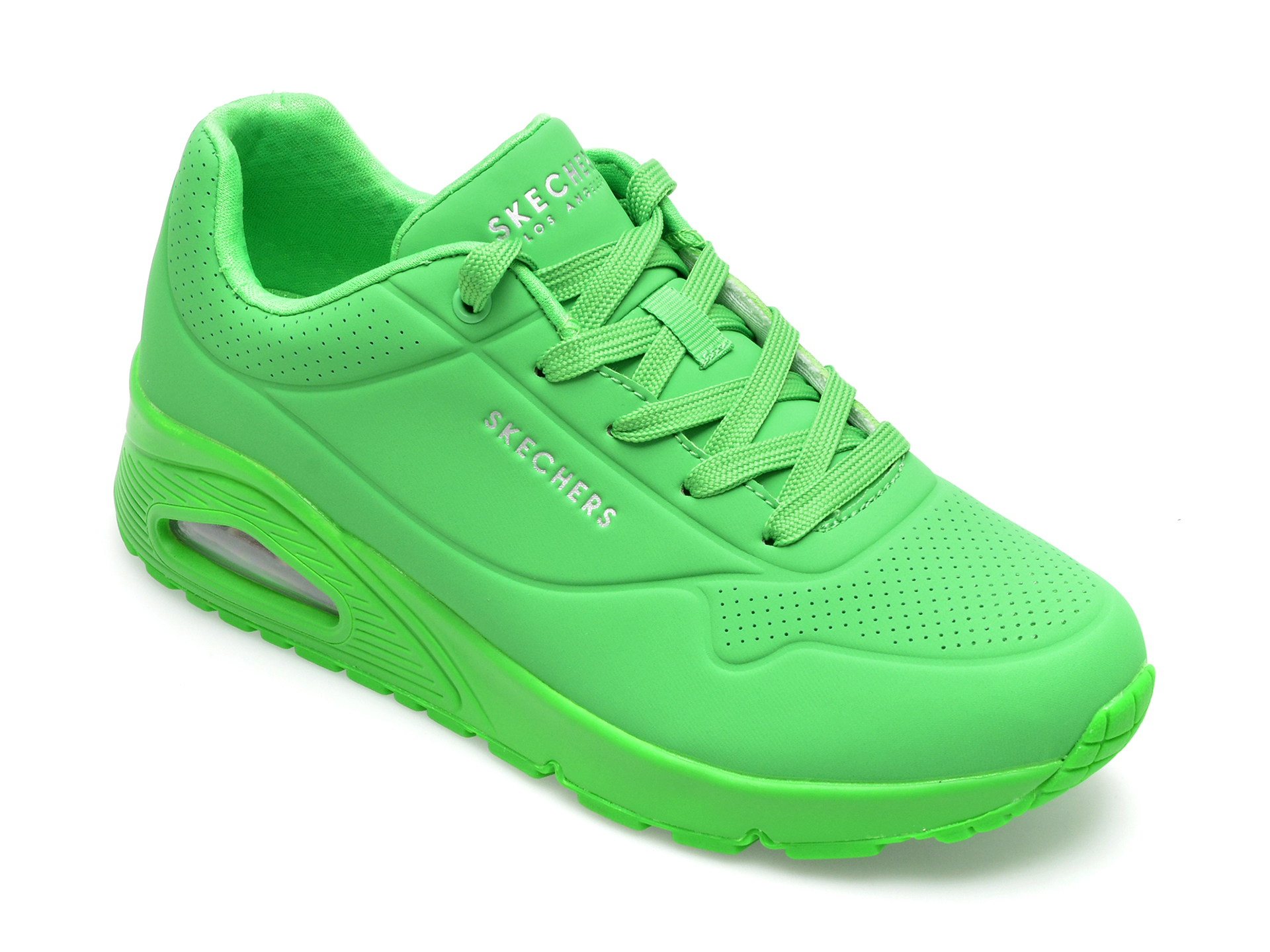 Pantofi sport SKECHERS verzi, UNO, din piele ecologica /femei/pantofi imagine super redus 2022