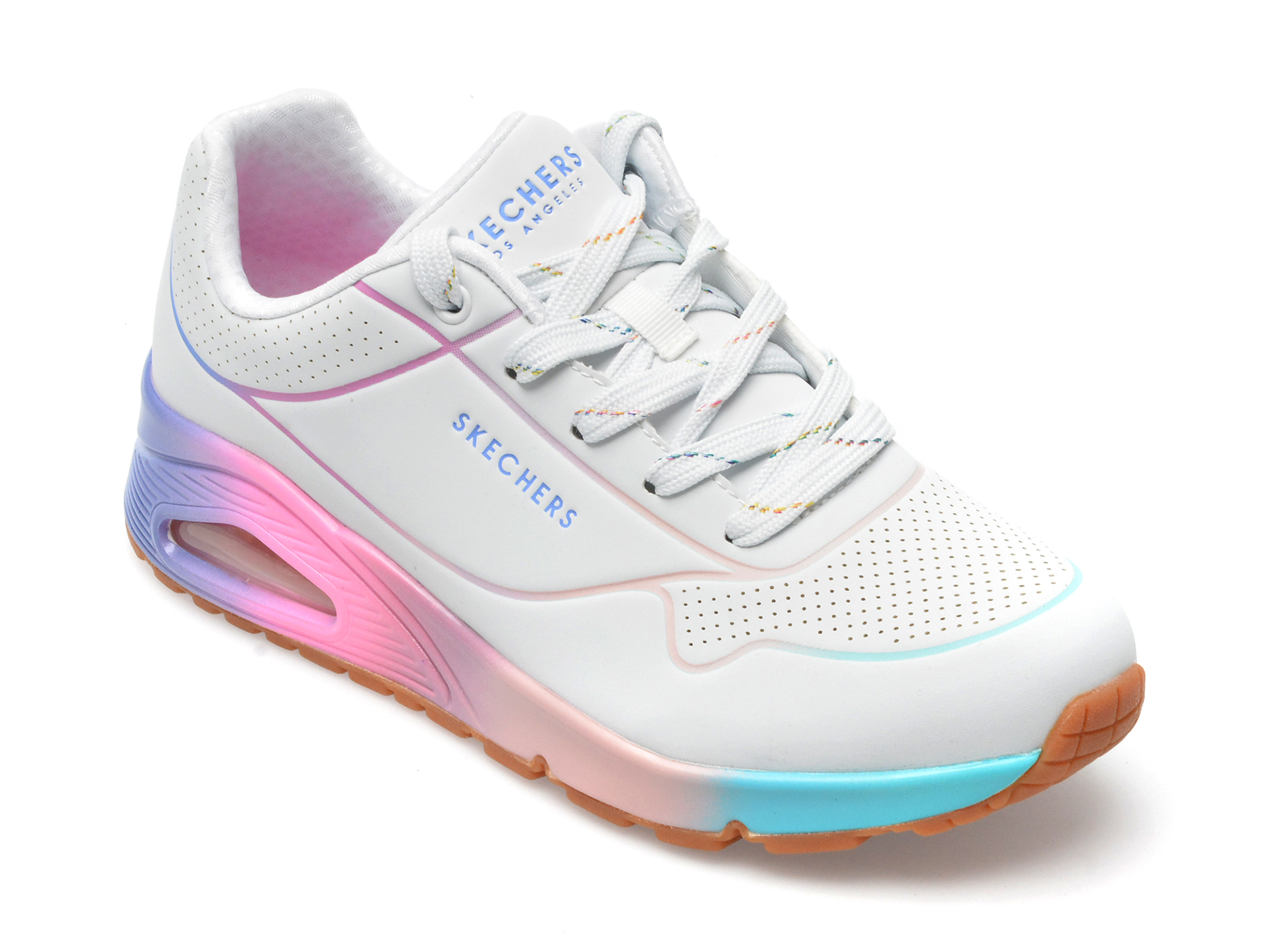 Pantofi sport tSKECHERS albi, UNO , din piele ecologica /femei/pantofi imagine super redus 2022